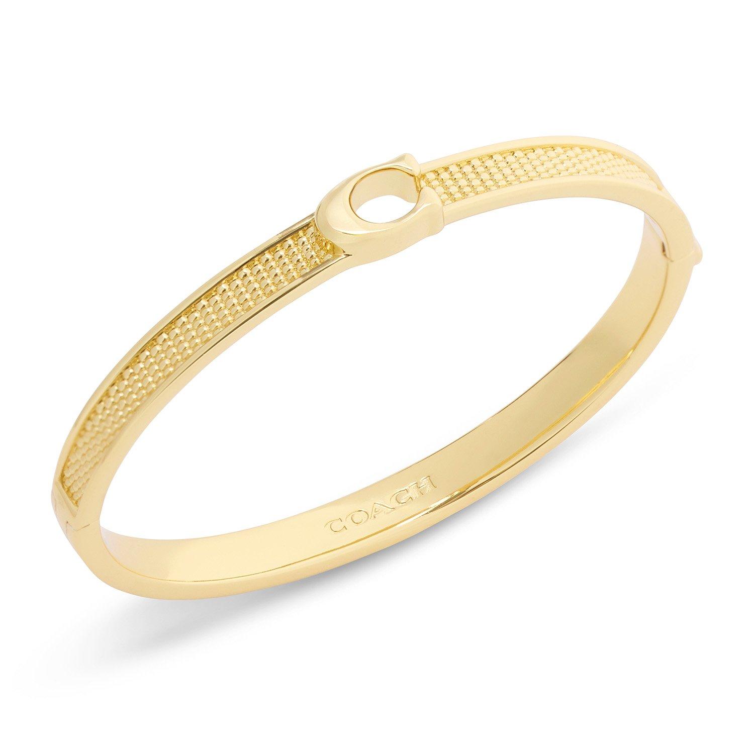 Coach Yellow Gold Tone Textured Bangle