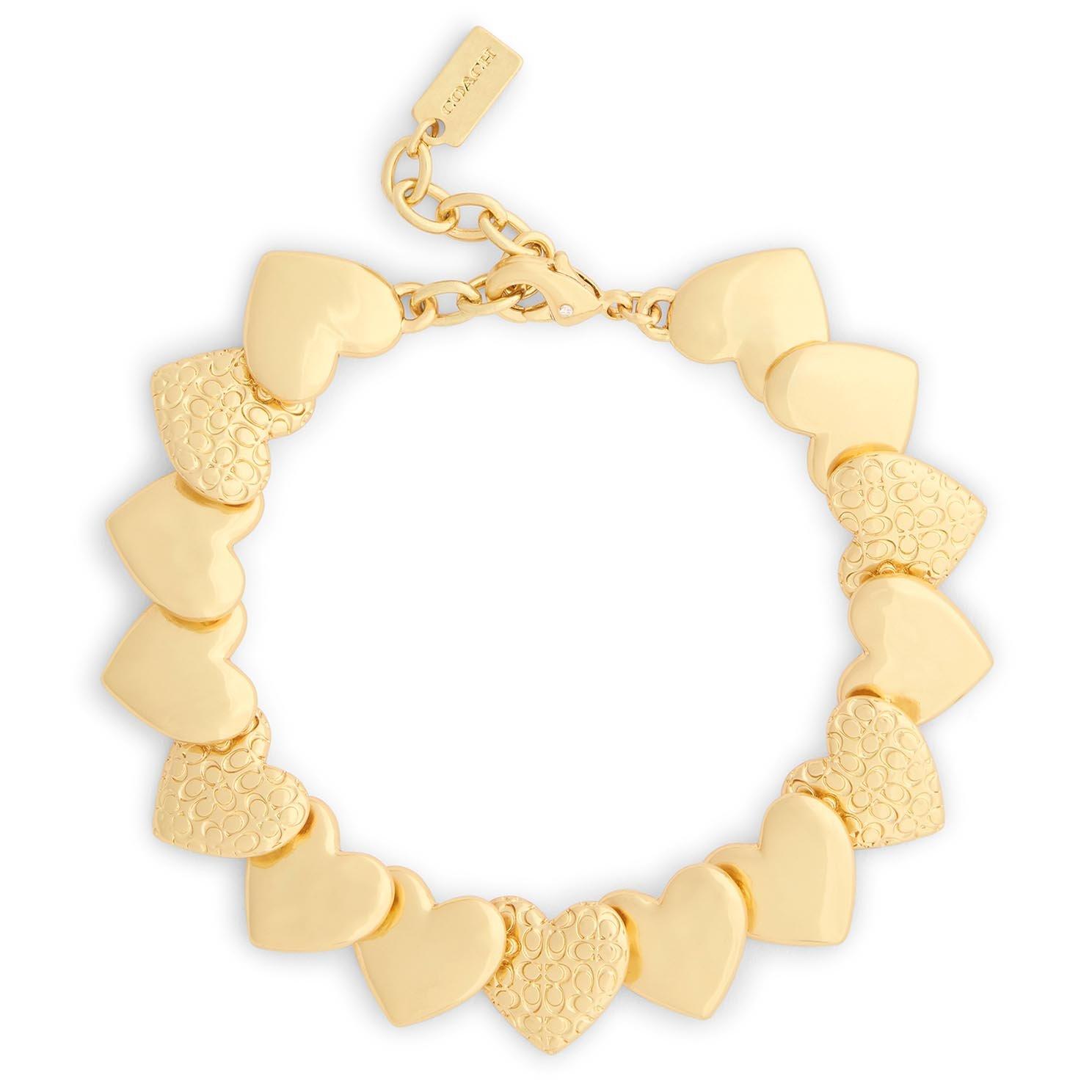 Coach Yellow Gold Tone Heart Bracelet