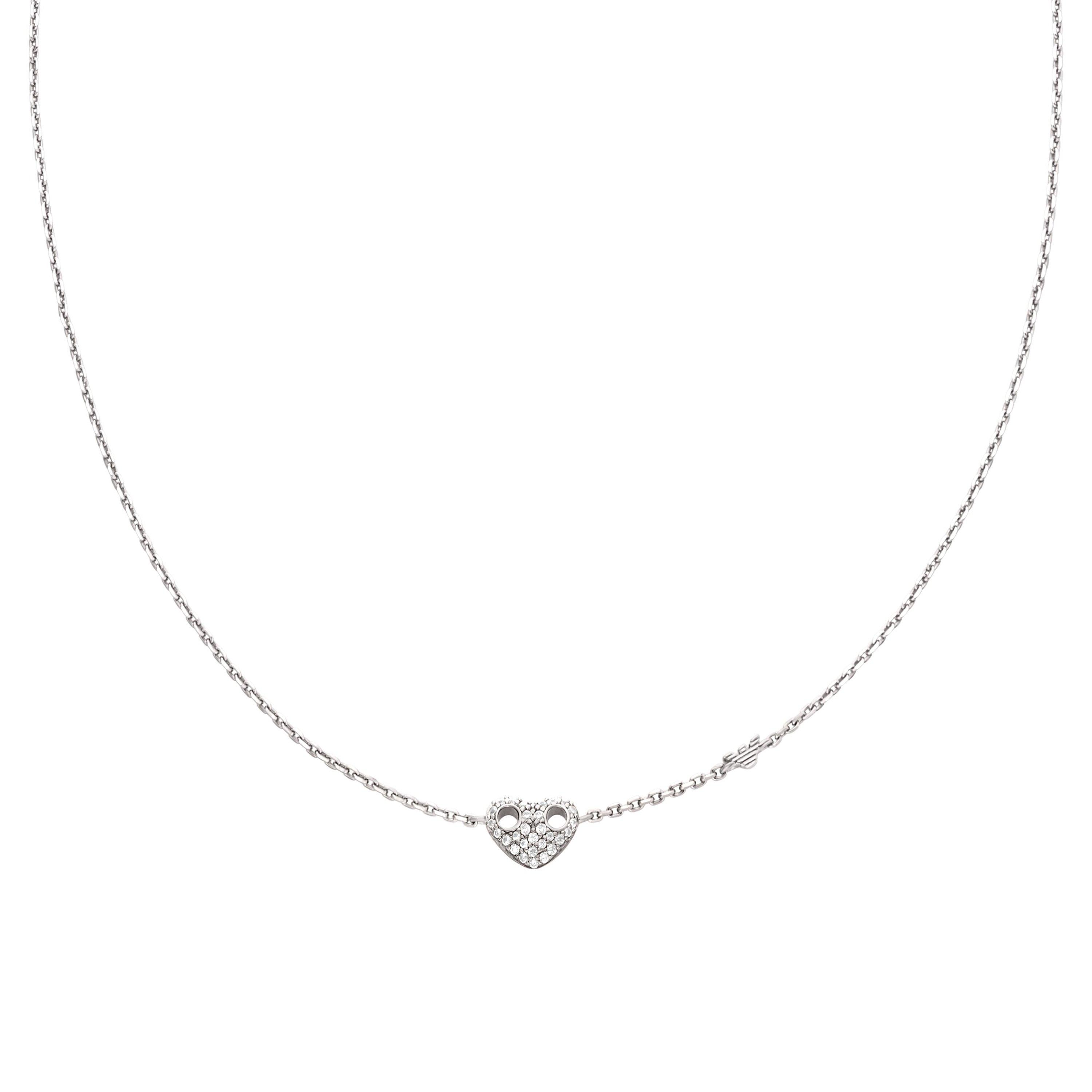 Emporio Armani Silver Cubic Zirconia Heart Necklace