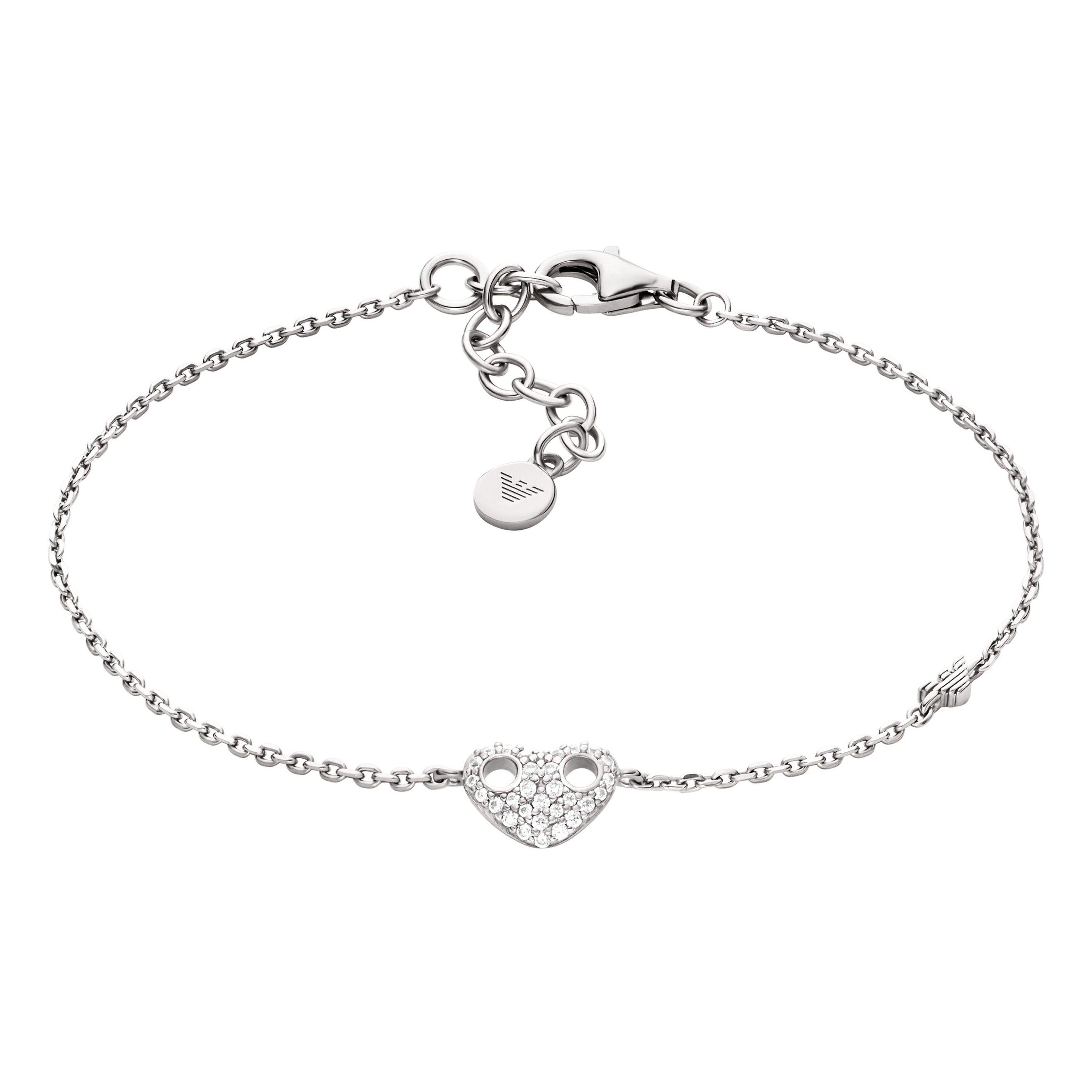 Emporio Armani Silver Cubic Zirconia Heart Bracelet