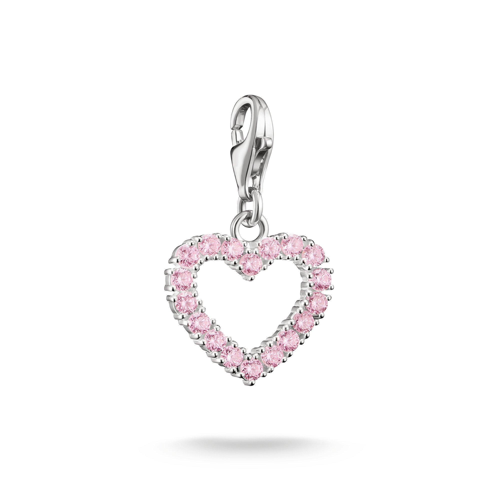 Thomas Sabo Silver Pink Heart Charm | 0156046 | Beaverbrooks