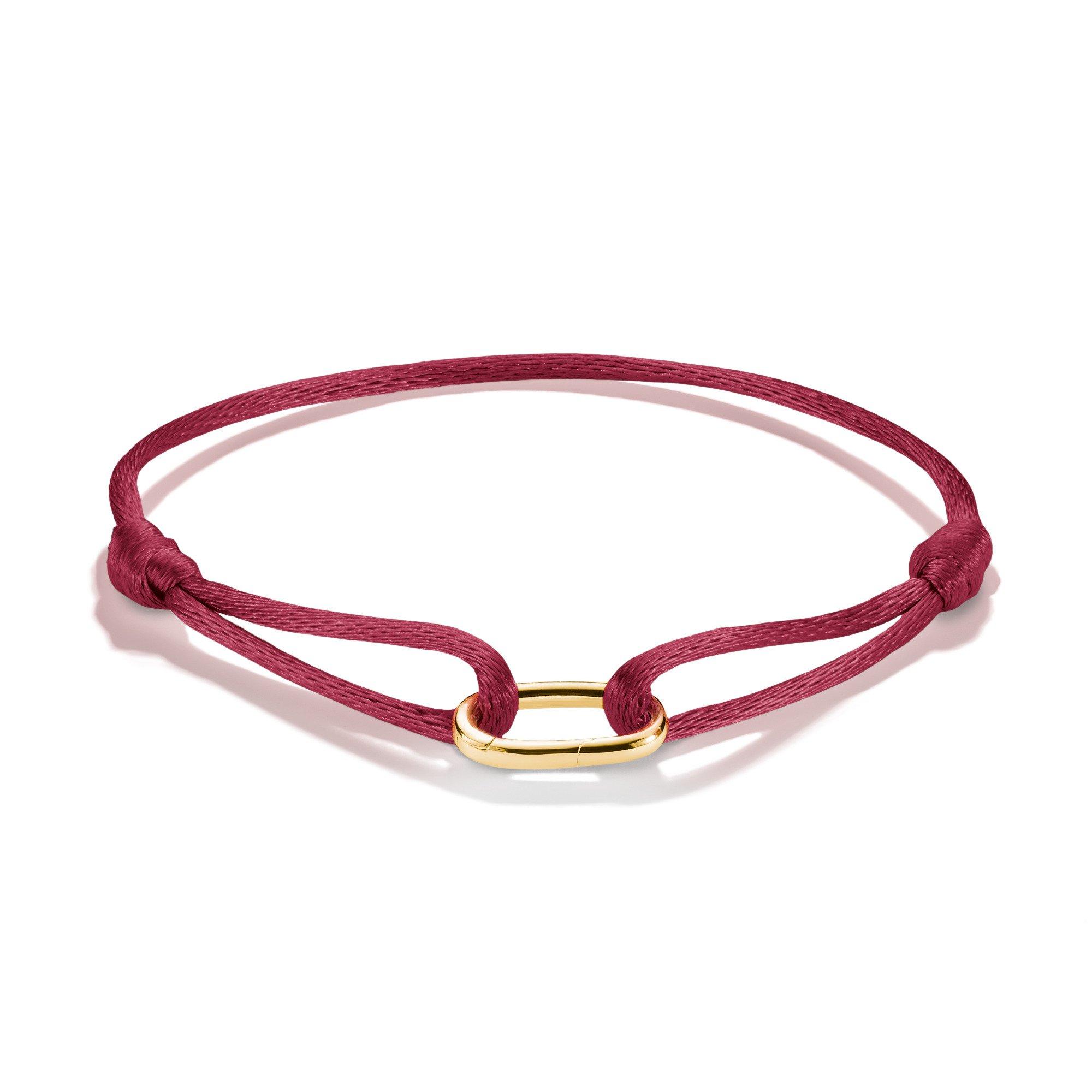 Thomas Sabo Connect 18ct Yellow Gold Plated Burgundy Charm Bracelet