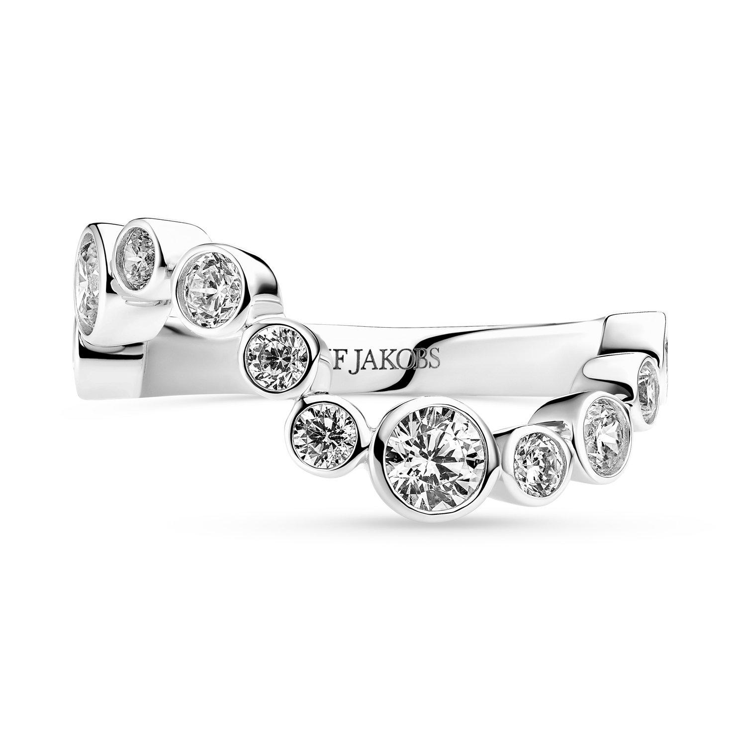 Sif Jakobs Sardinian Wave Silver Cubic Zirconia Ring – (P-Q)
