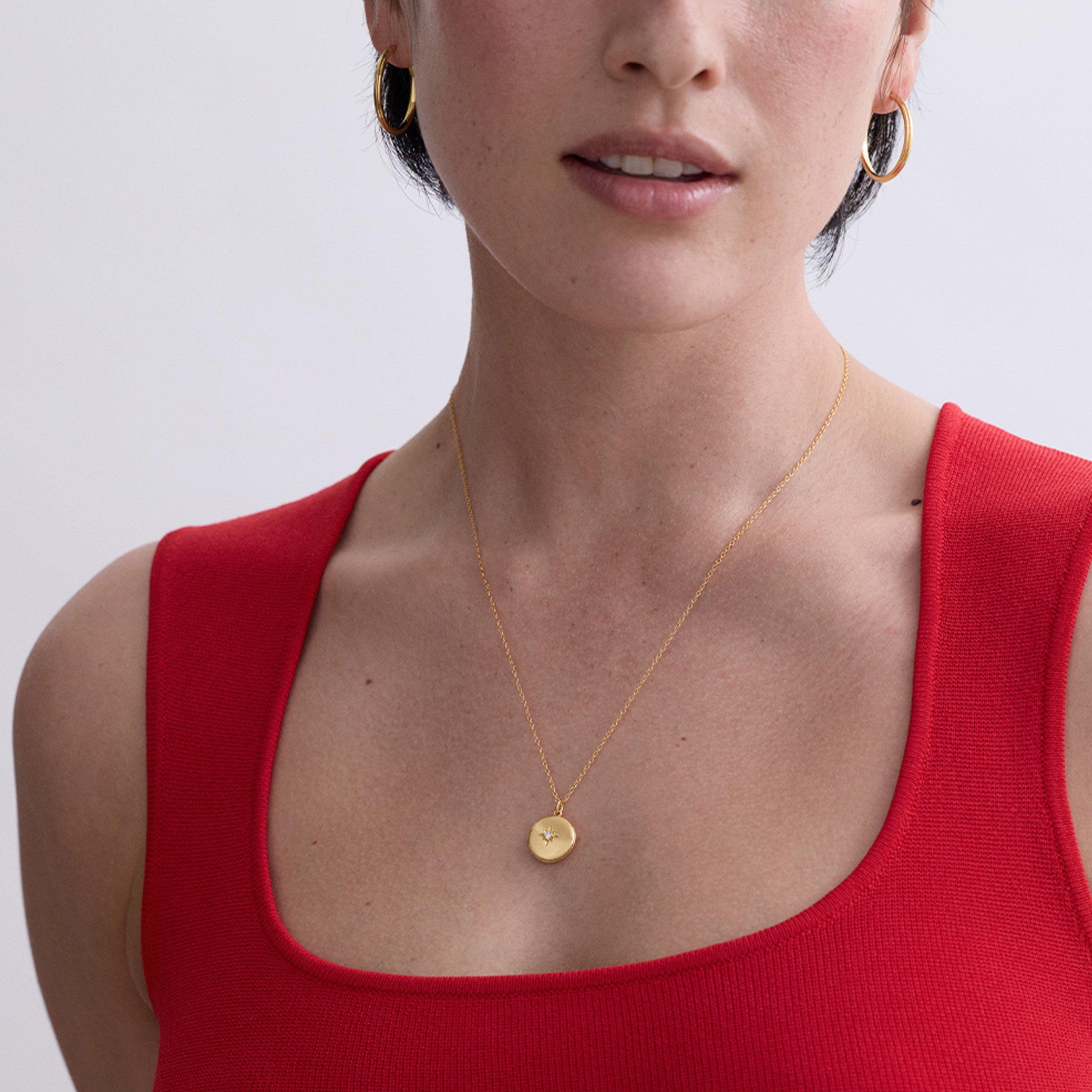 Astley Clarke Biography 18ct Yellow Gold Plated White Sapphire Locket Pendant