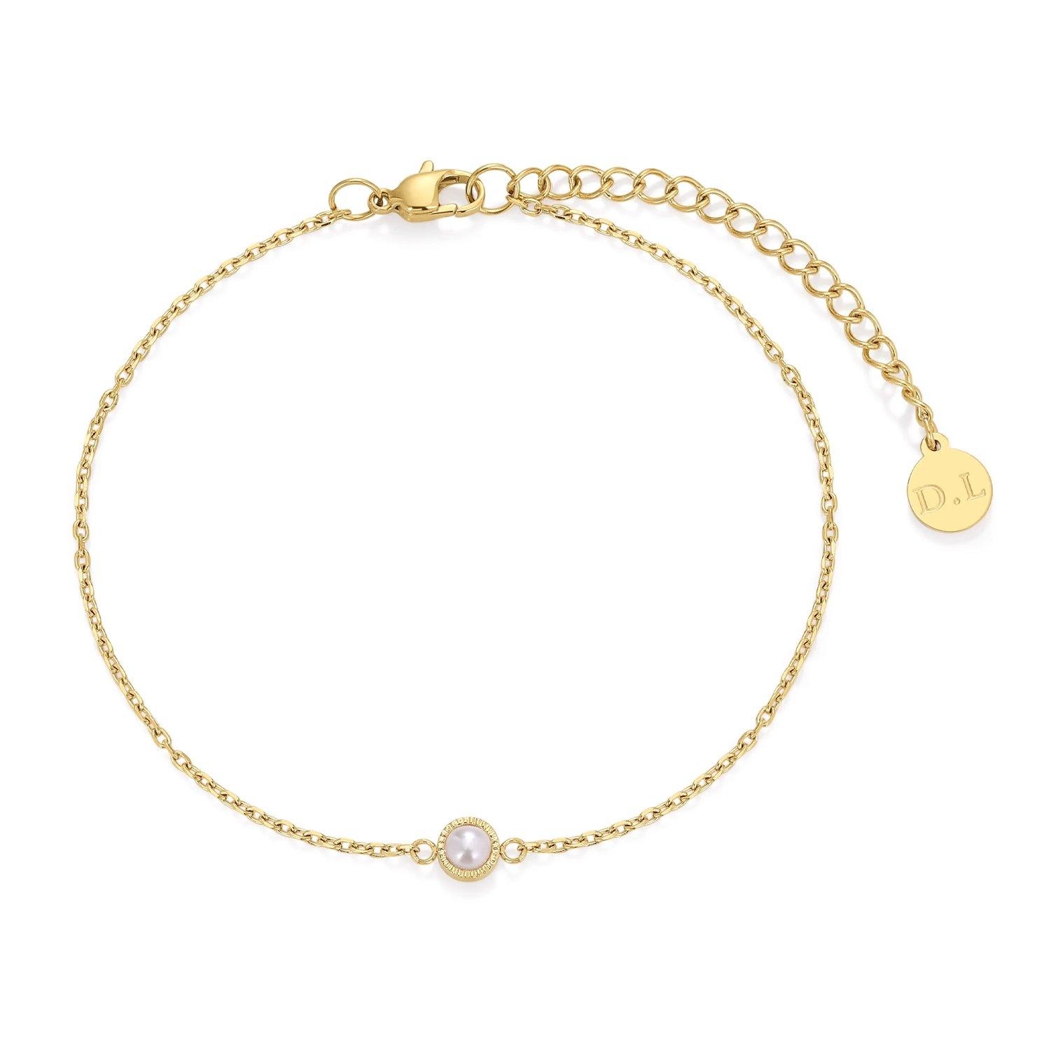 D.LOUISE 14ct Yellow Gold PVD Pearl Bridesmaid Bracelet