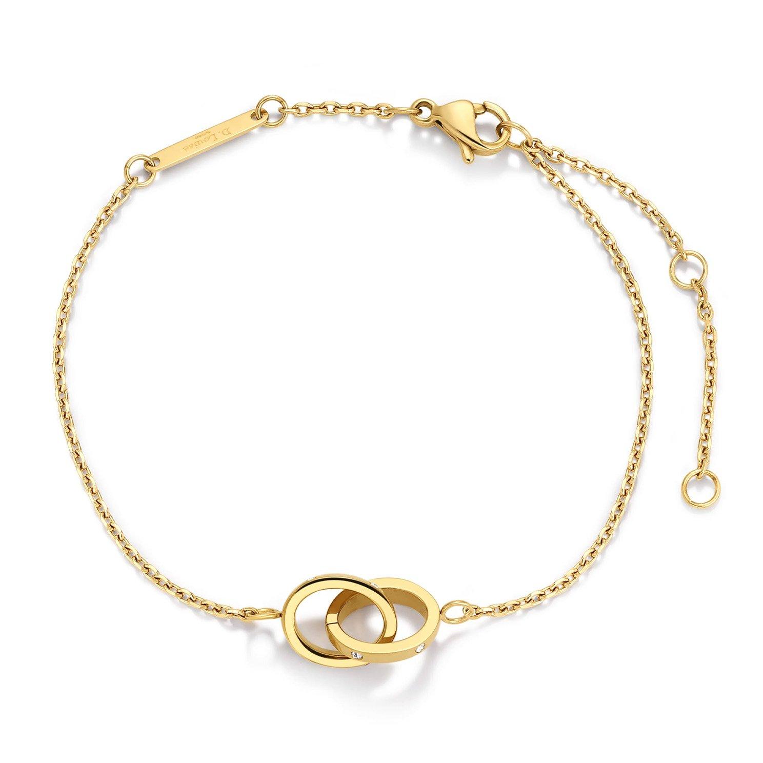 D.LOUISE 14ct Yellow Gold PVD Cubic Zirconia Link Bracelet