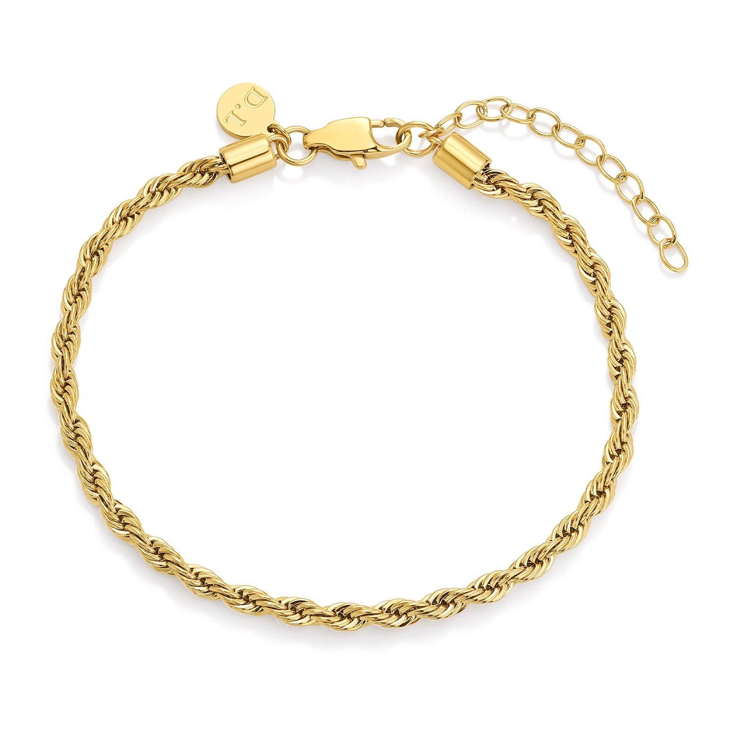 D.LOUISE 14ct Yellow Gold PVD Rope Bracelet