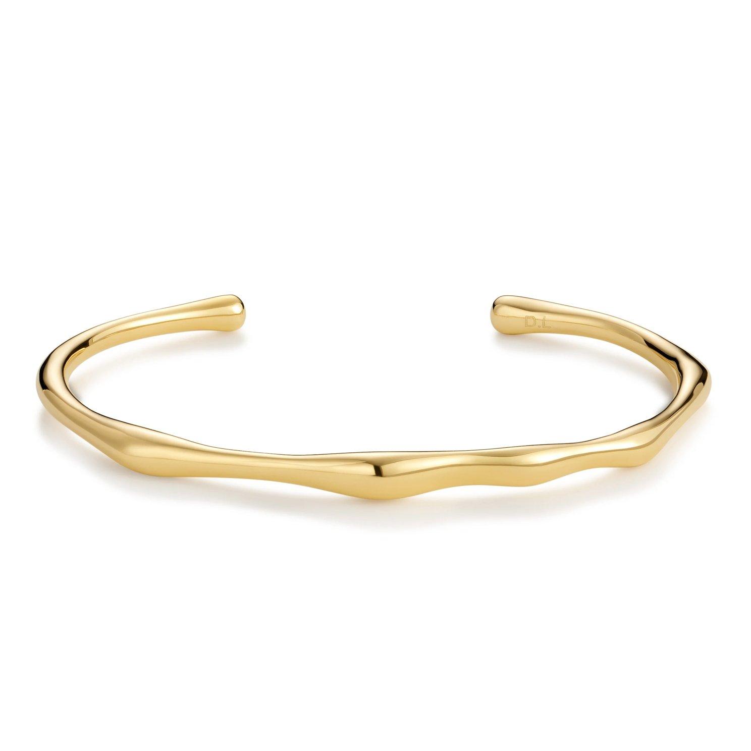 D.LOUISE 14ct Yellow Gold PVD Bamboo Bangle