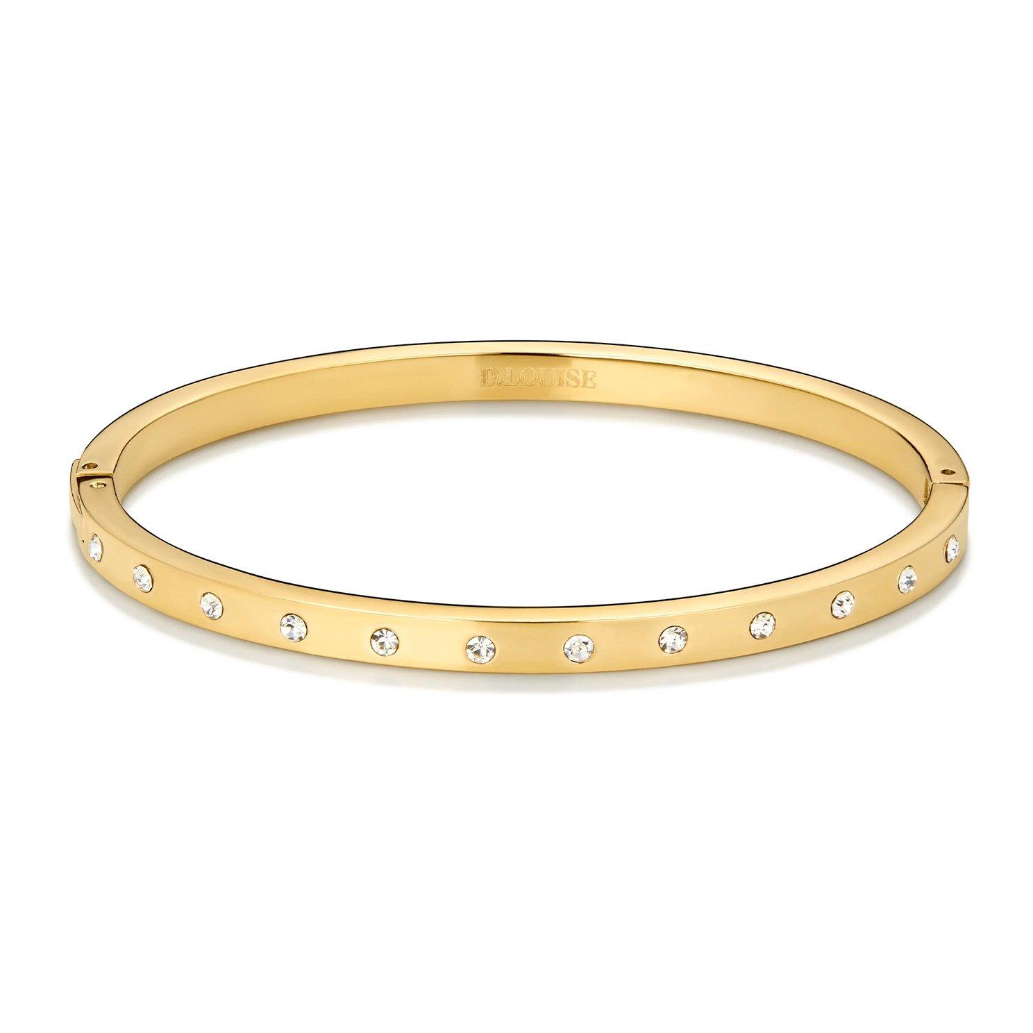 D.LOUISE 14ct Yellow Gold PVD 5.6cm Cubic Zirconia Eternity Bangle