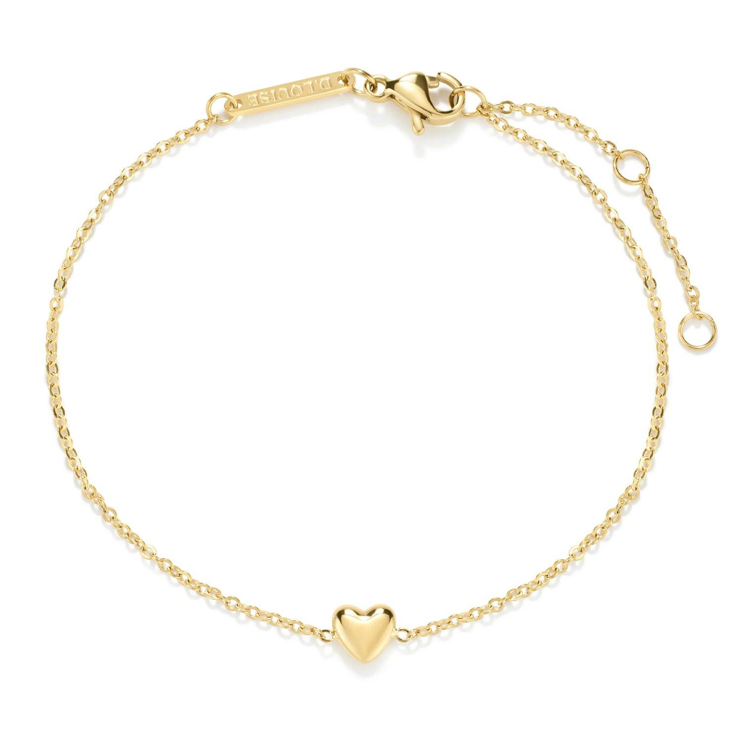 D.LOUISE 14ct Yellow Gold PVD Mini Heart Bracelet