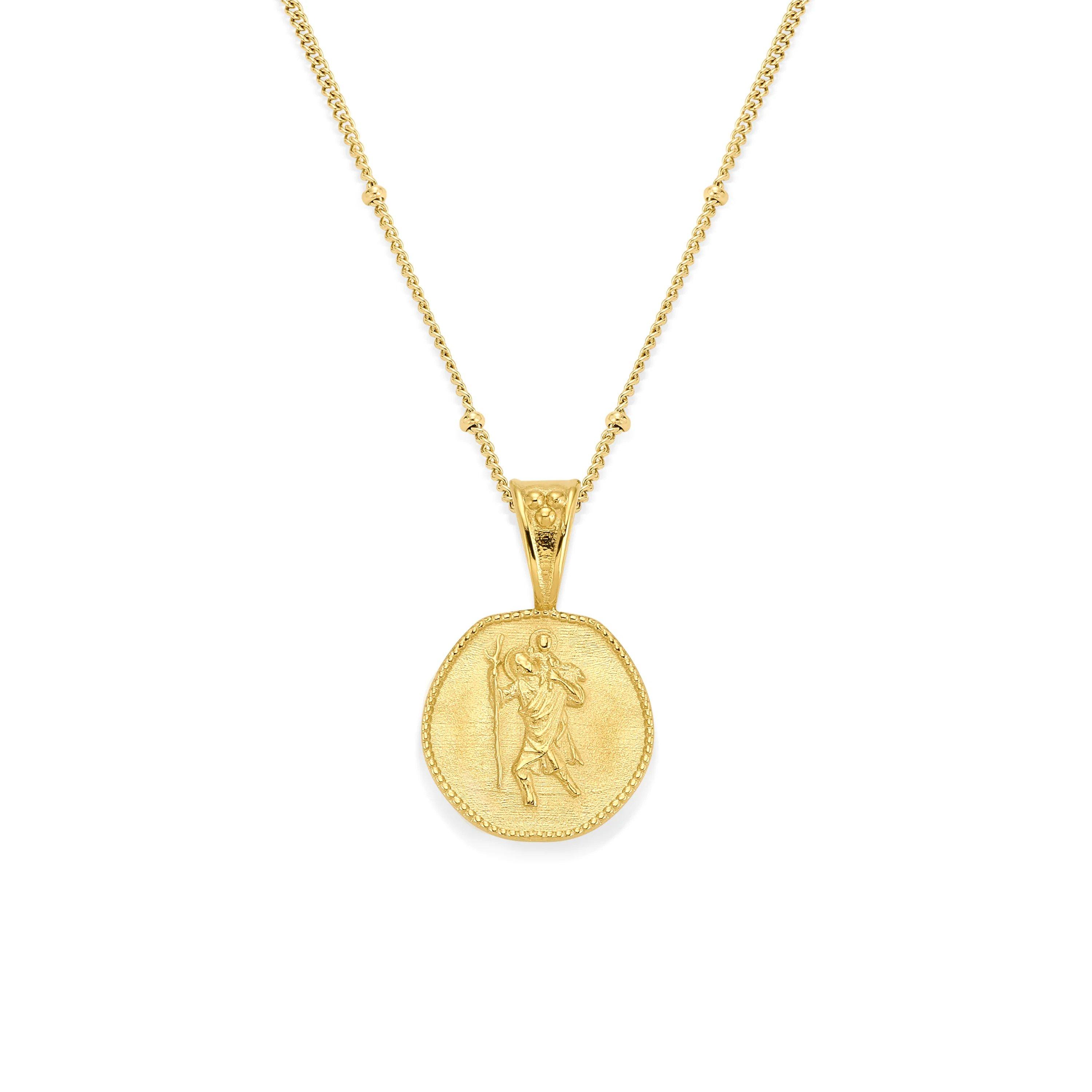 D.LOUISE 14ct Yellow Gold PVD St Christopher Pendant