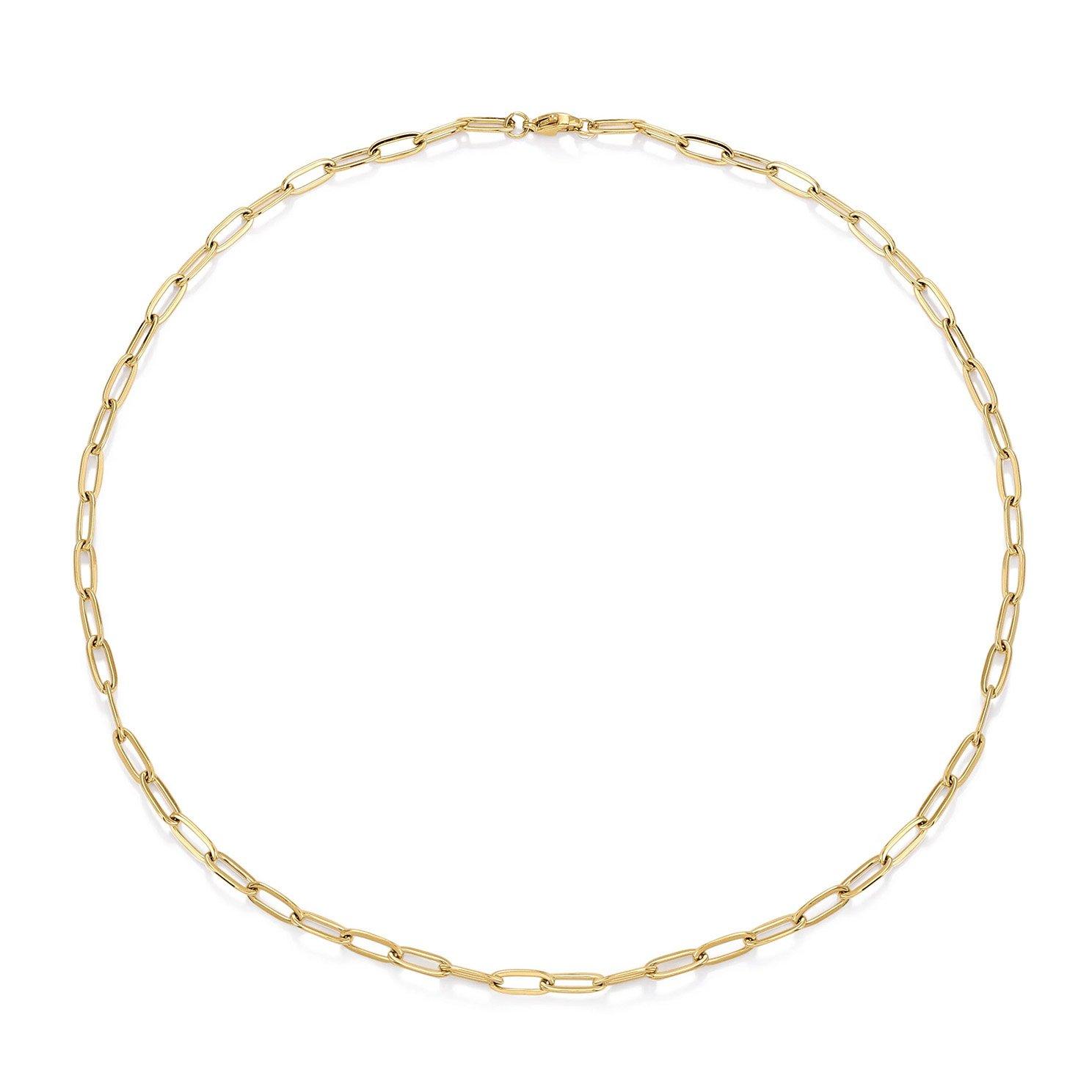 D.LOUISE 14ct Yellow Gold PVD Paperclip Necklace