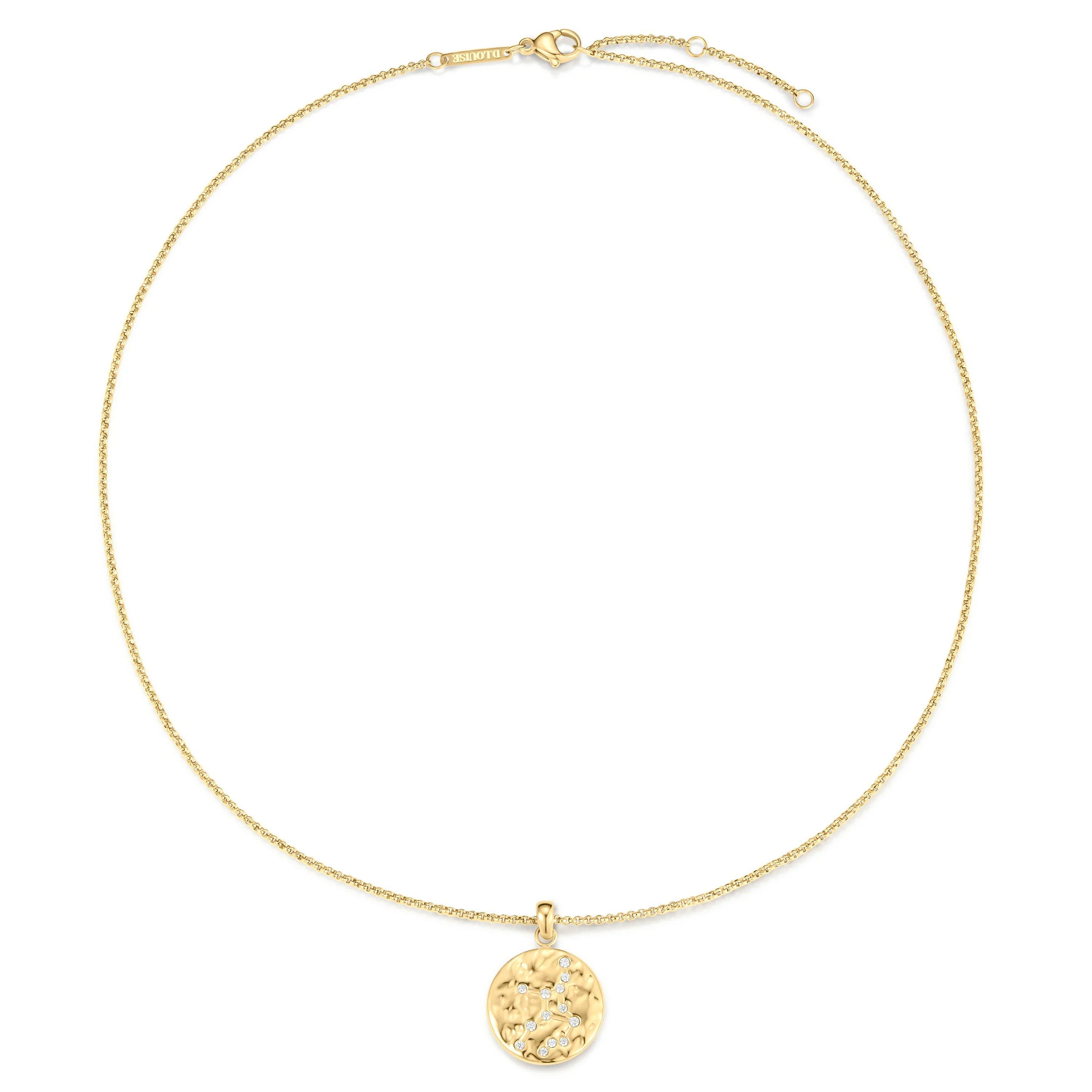 D.LOUISE 14ct Yellow Gold PVD Cubic Zirconia Virgo Pendant
