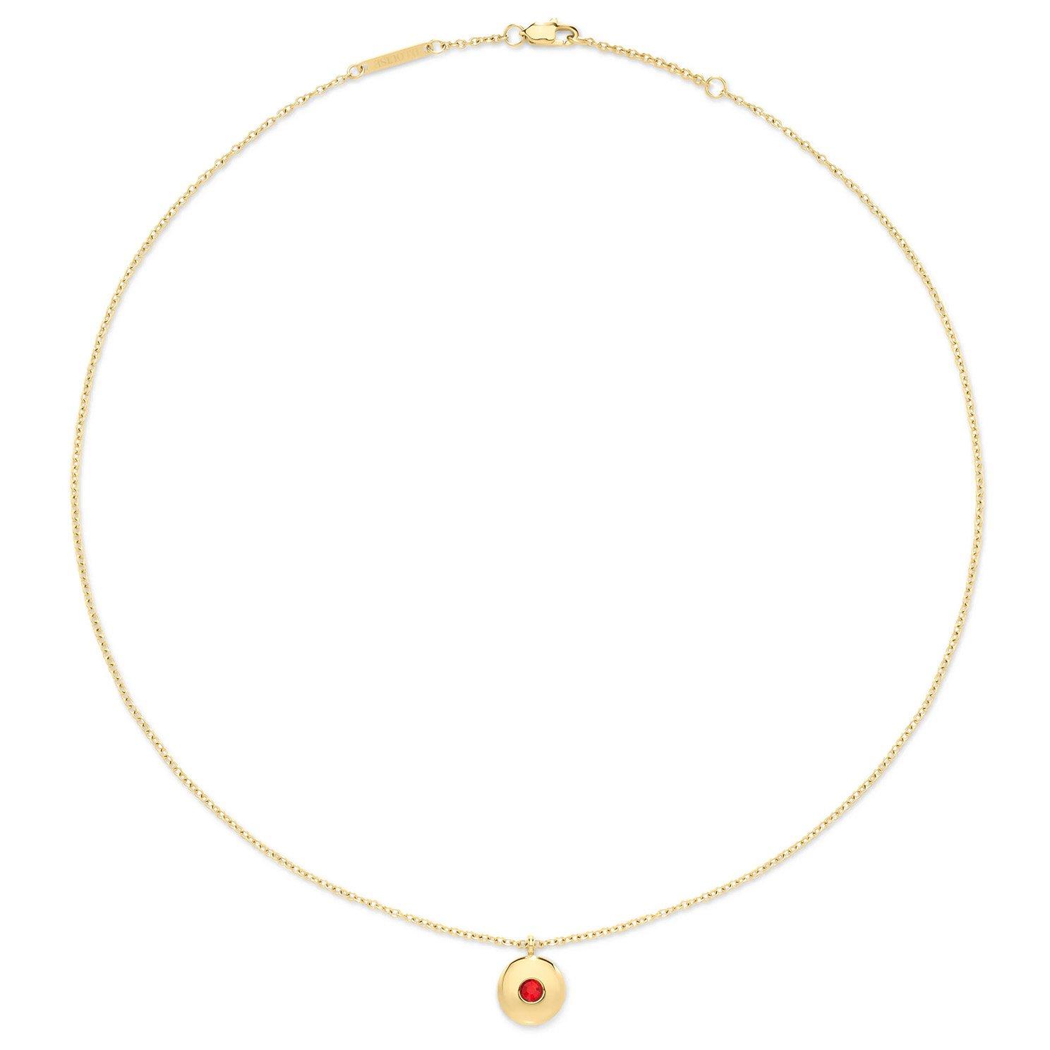 D.LOUISE 14ct Yellow Gold PVD Cubic Zirconia July Birthstone Pendant