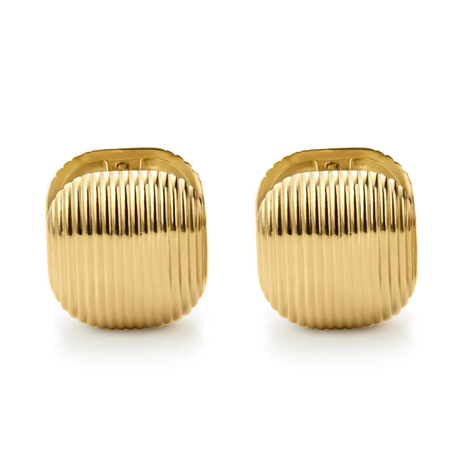 D.LOUISE 14ct Yellow Gold PVD Square Stud Earrings