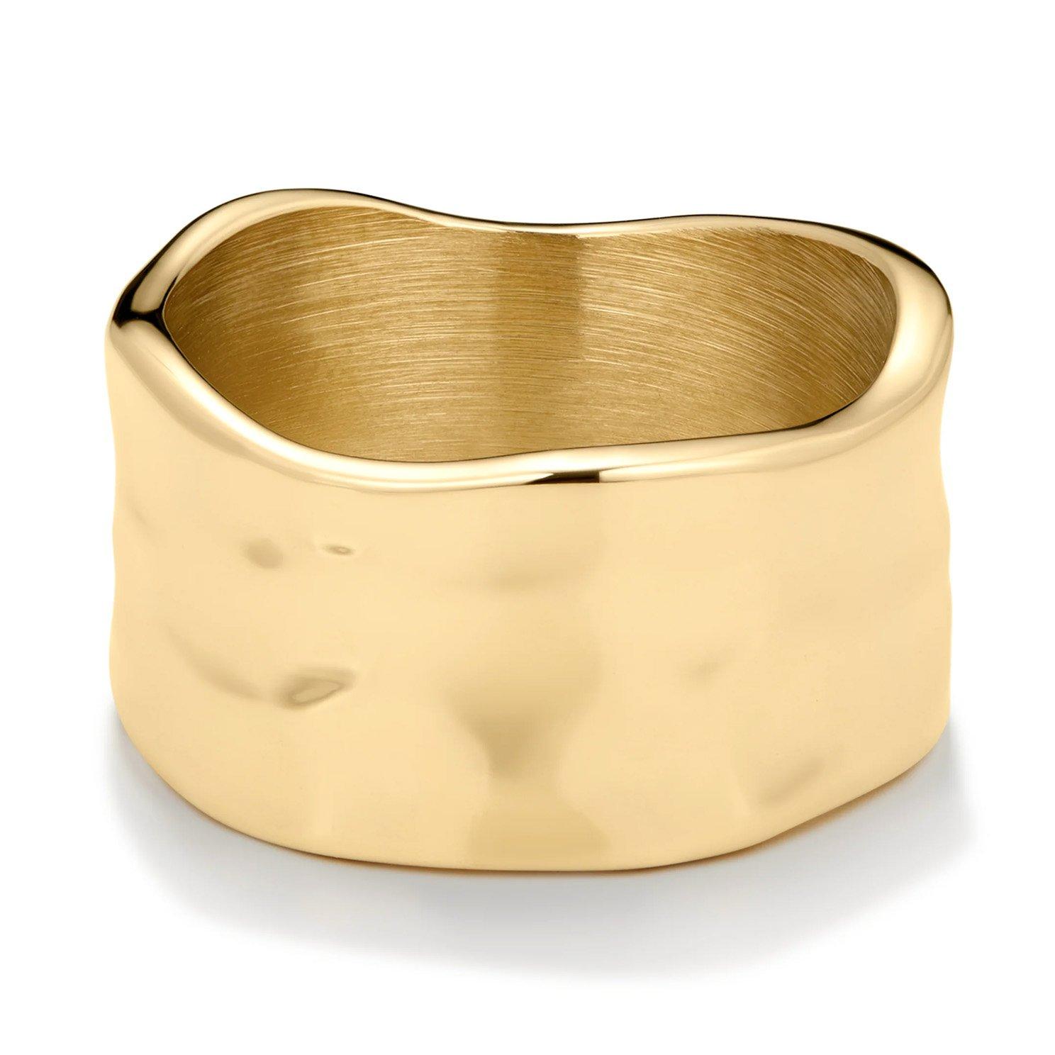 D.LOUISE 14ct Yellow Gold PVD Textured Ring