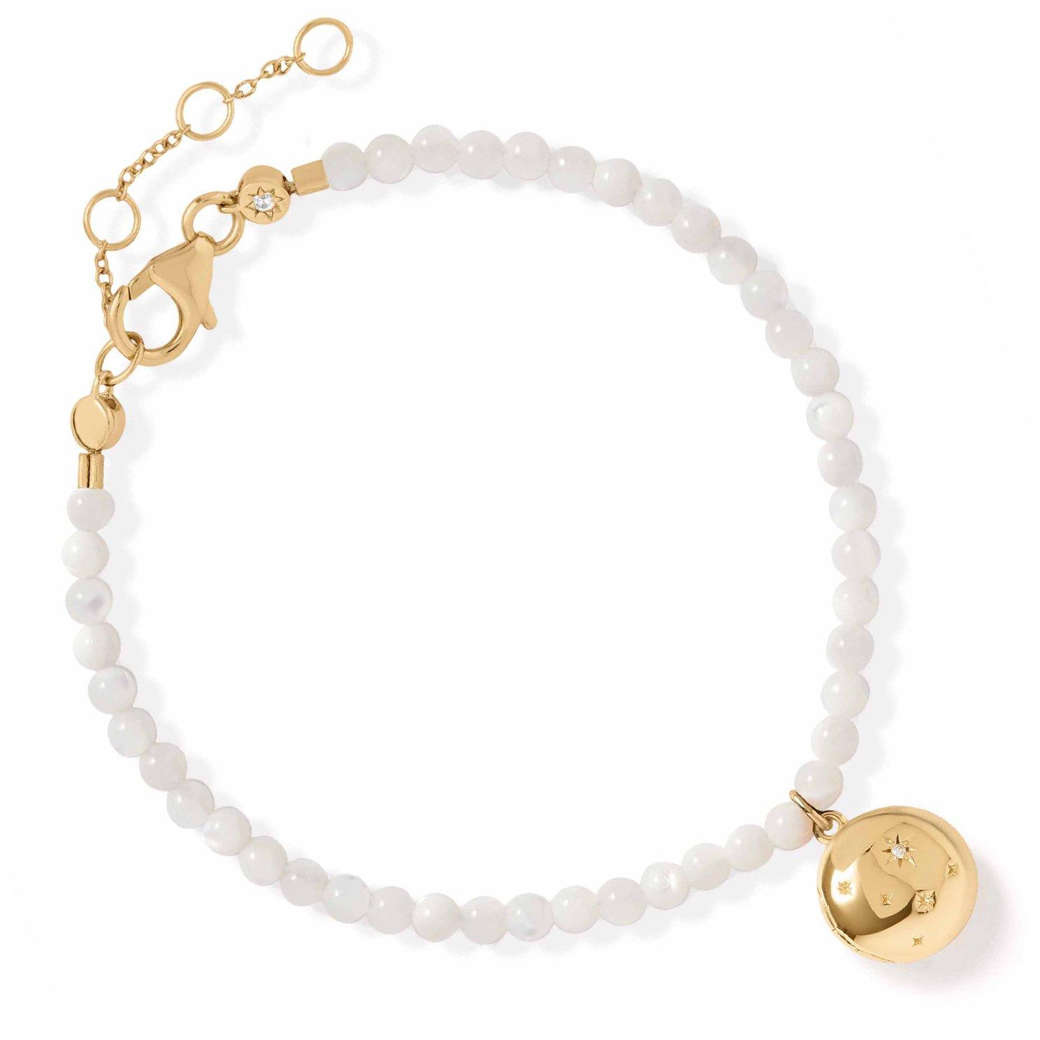 Astley Clarke 18ct Yellow Gold Plated Mother of Pearl Star Locket Bracelet