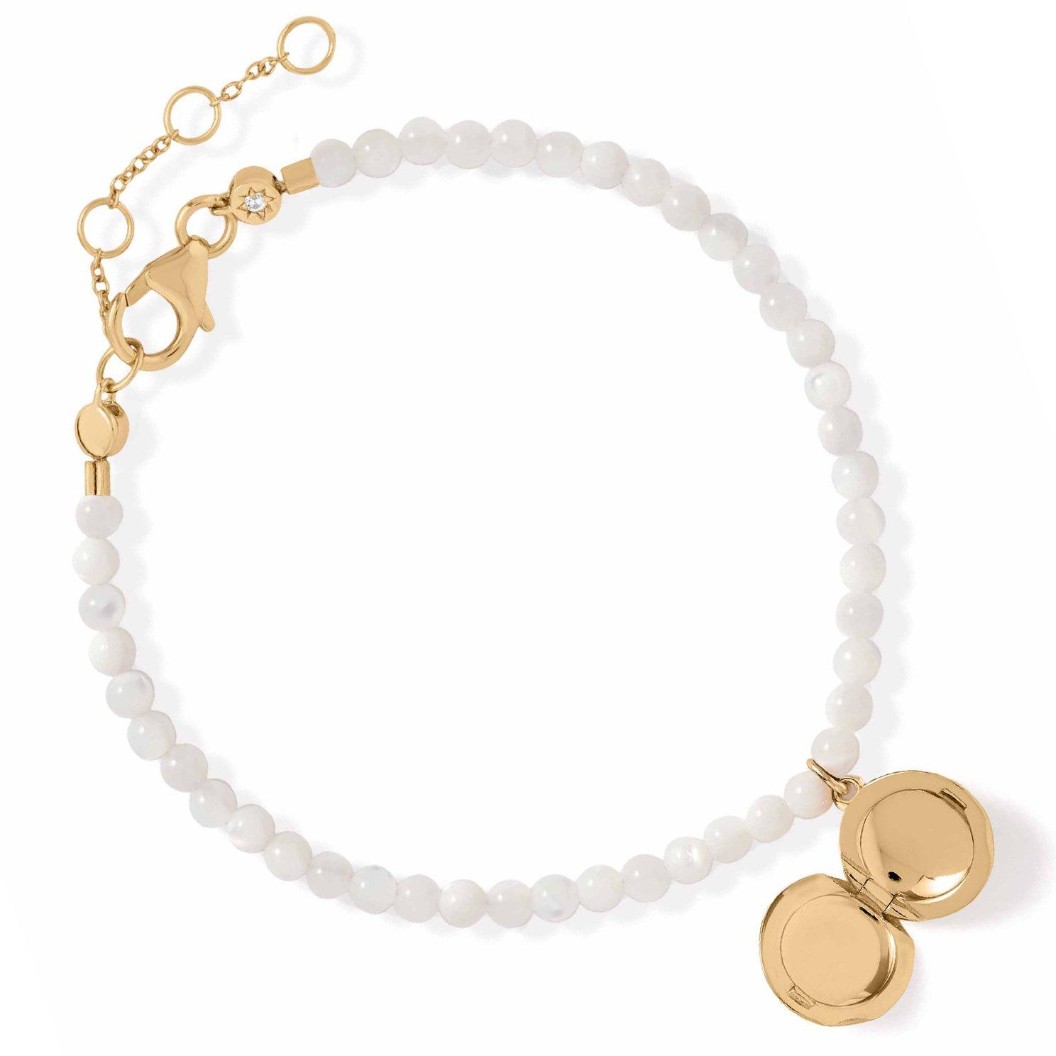 Astley Clarke 18ct Yellow Gold Plated Mother of Pearl Star Locket Bracelet