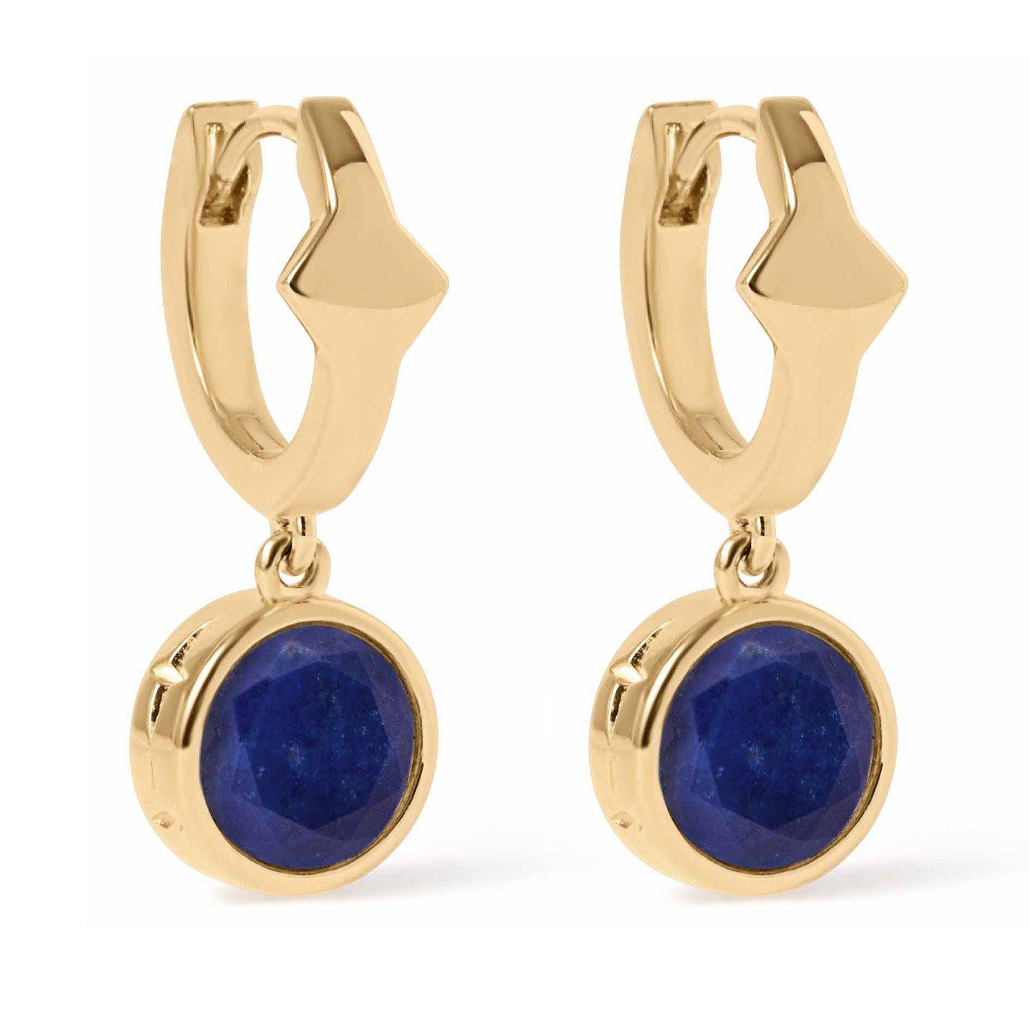 Astley Clarke Luna 18ct Yellow Gold Plated Lapis Lazuli Huggie Hoop Earrings