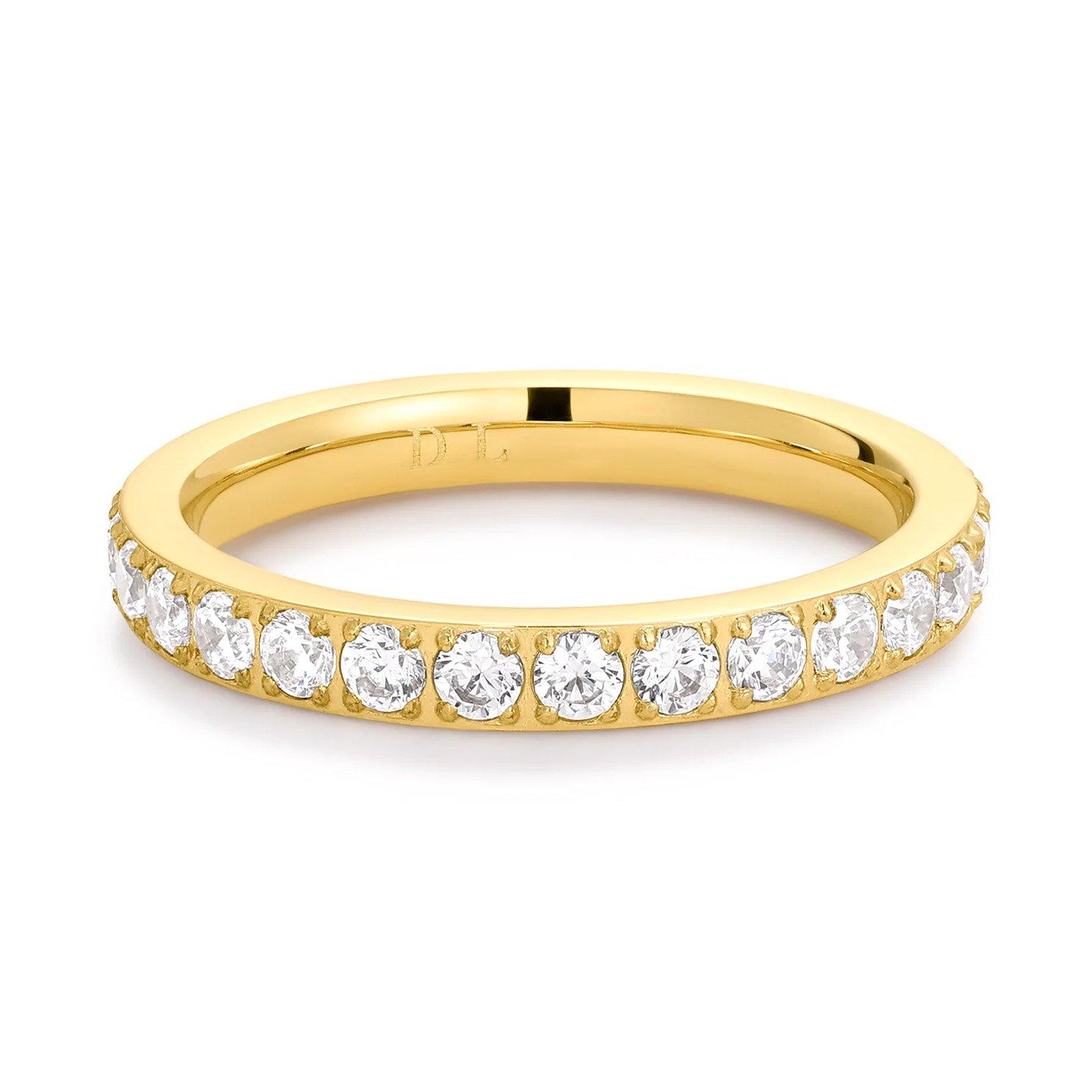 D.LOUISE 14ct Yellow Gold PVD Cubic Zirconia Eternity Ring
