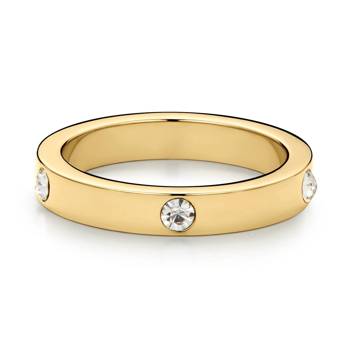 D.LOUISE 14ct Yellow Gold PVD Cubic Zirconia Eternity Stacking Ring