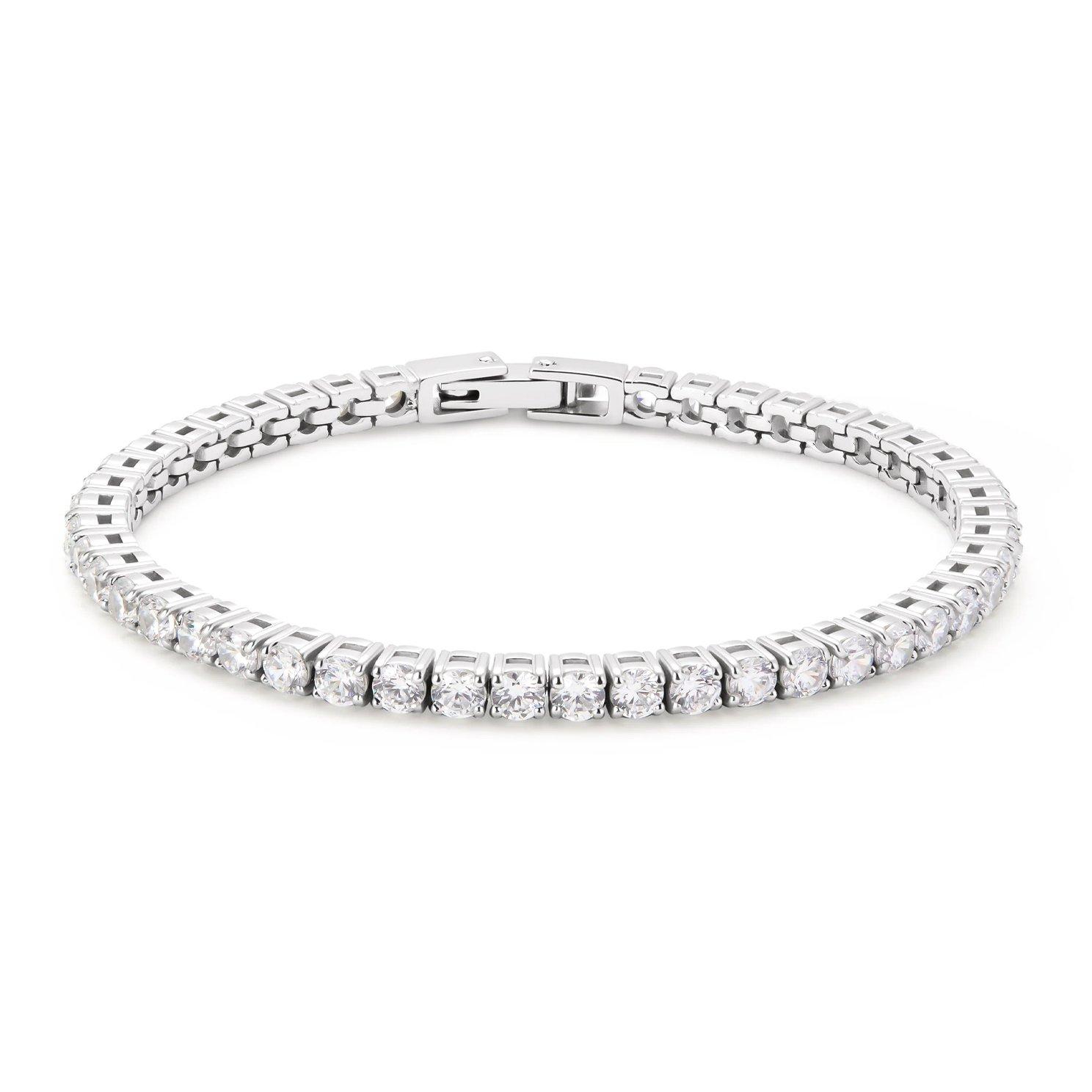 D.LOUISE Stainless Steel 16cm Cubic Zirconia Tennis Bracelet