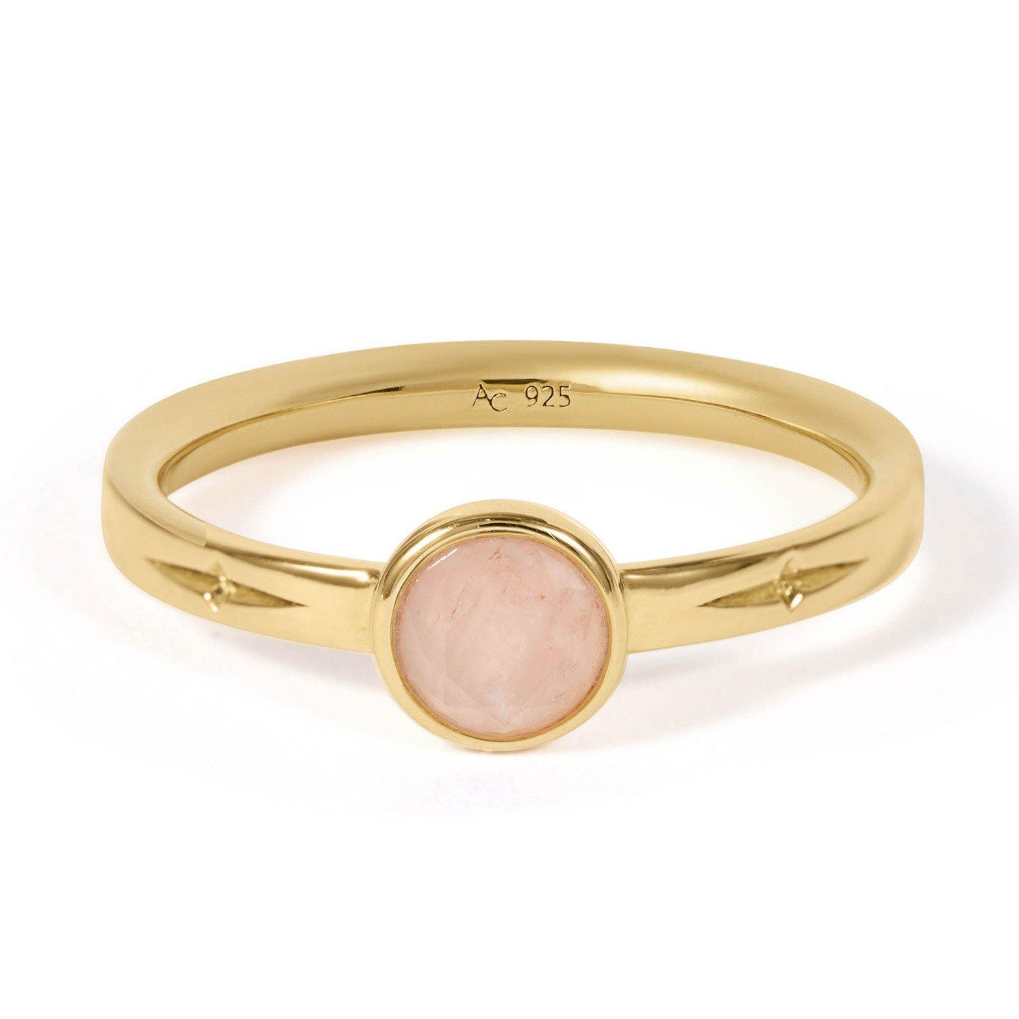 Astley Clarke Mini Luna 18ct Yellow Gold Plated Quartzite Ring (N)