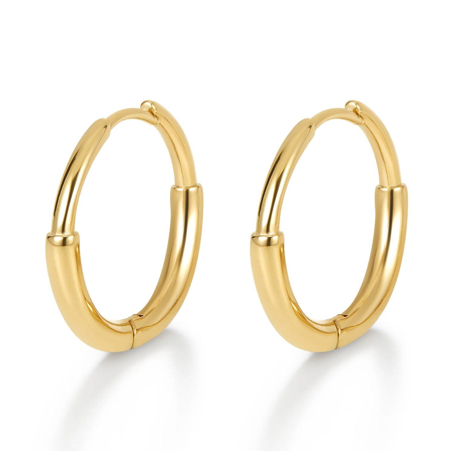 D.LOUISE 14ct Yellow Gold PVD Hoop Earrings