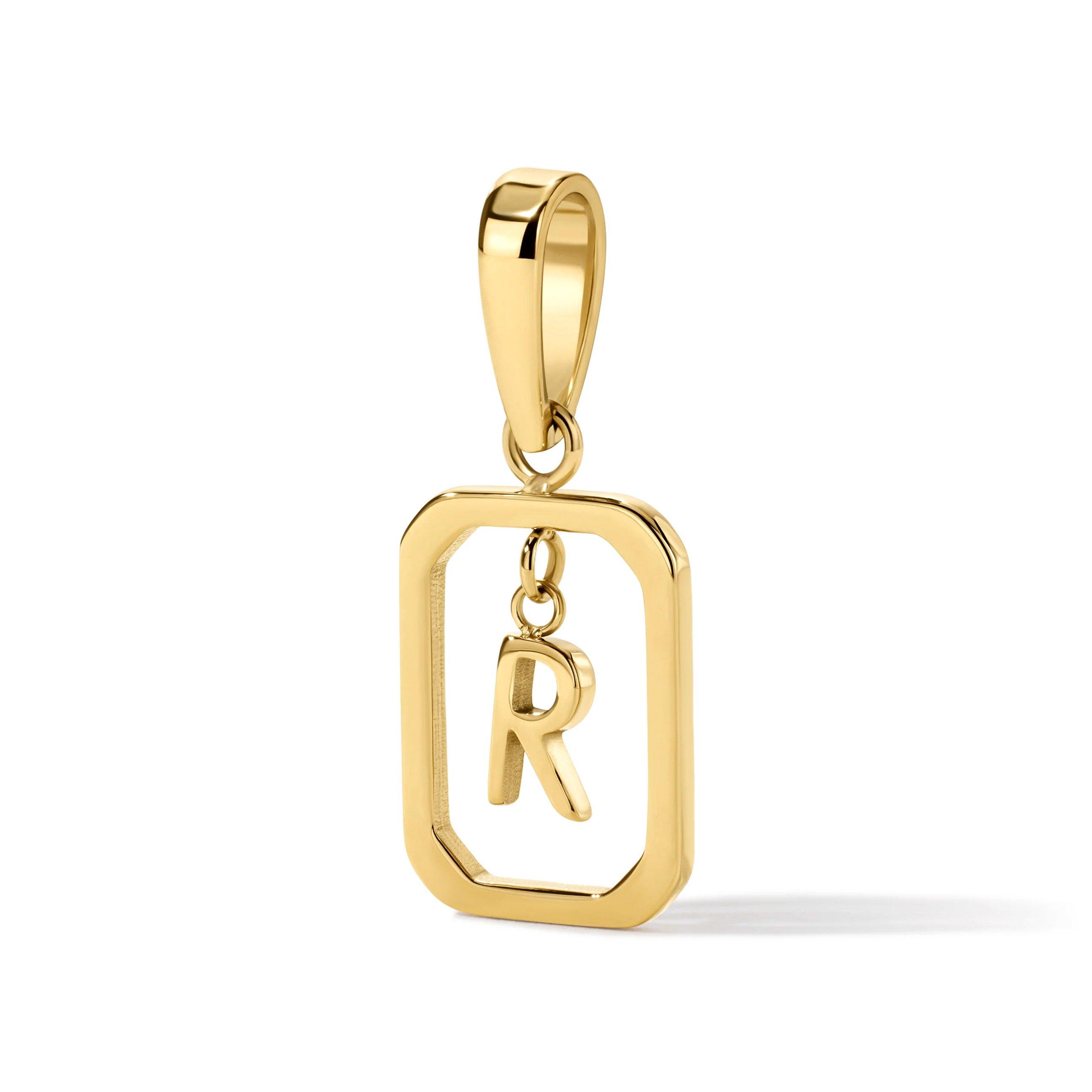D.LOUISE Chapters 14ct Yellow Gold PVD Initial R Charm