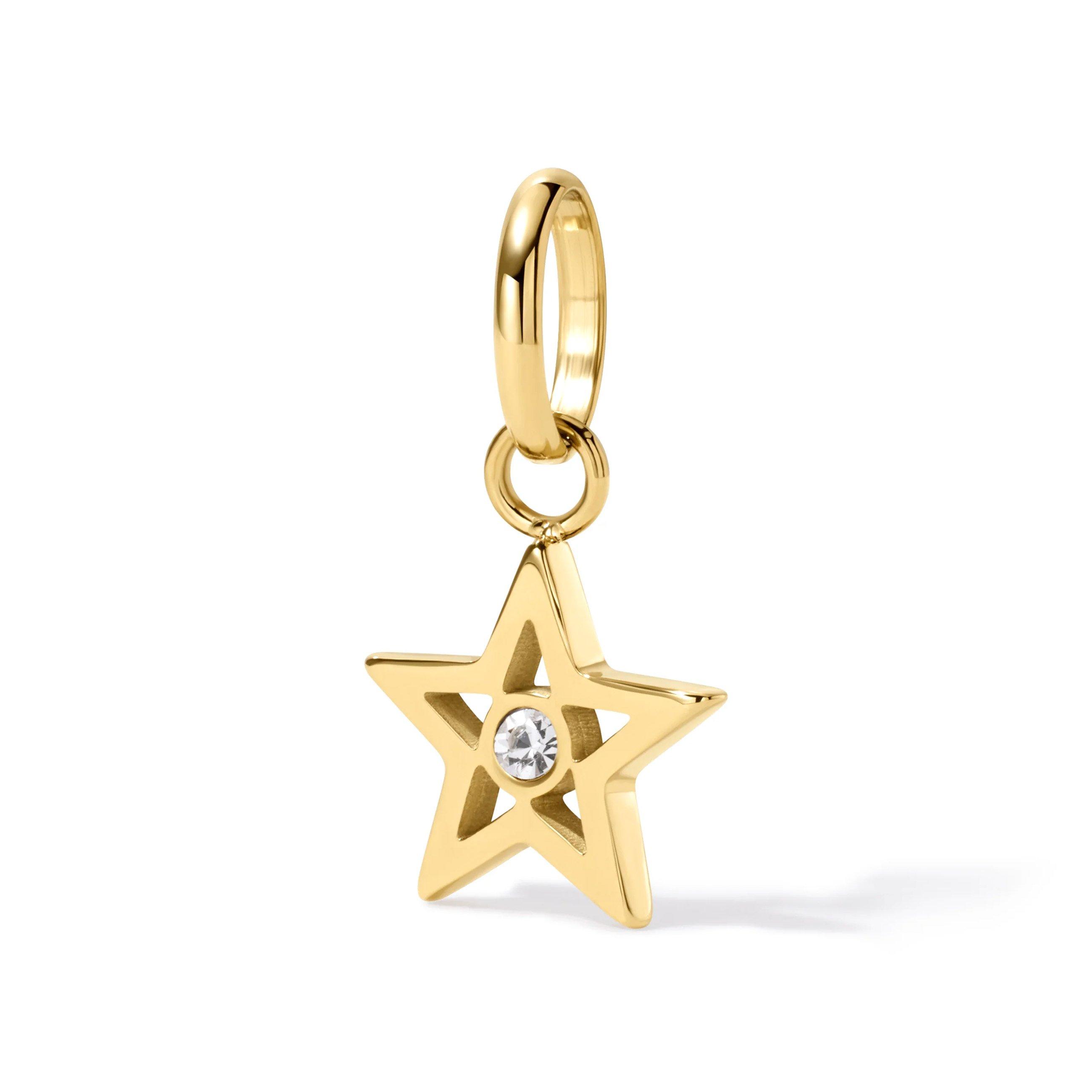D.LOUISE Chapters 14ct Yellow Gold PVD Cubic Zirconia Star Charm