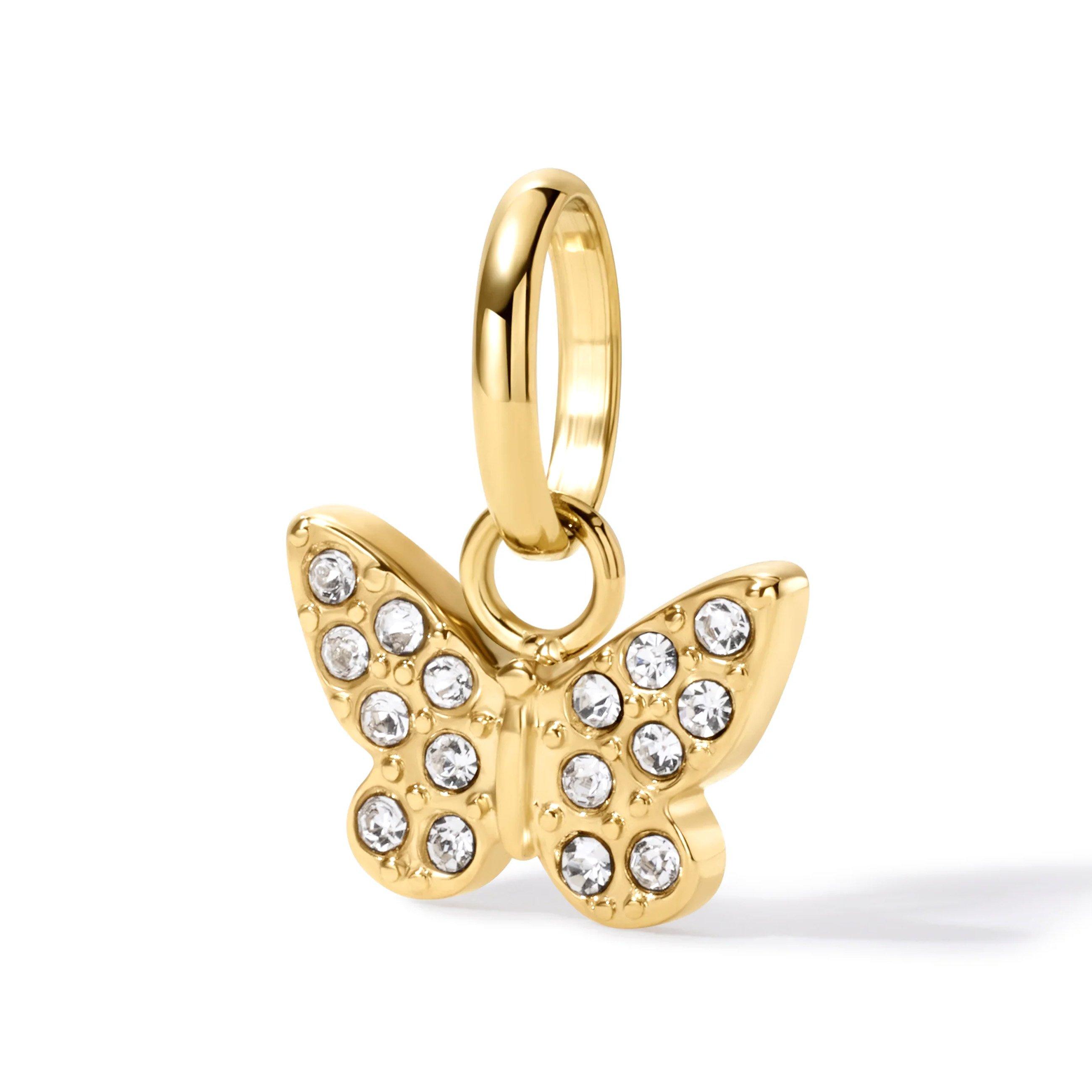 D.LOUISE Chapters 14ct Yellow Gold PVD Cubic Zirconia Butterfly Charm