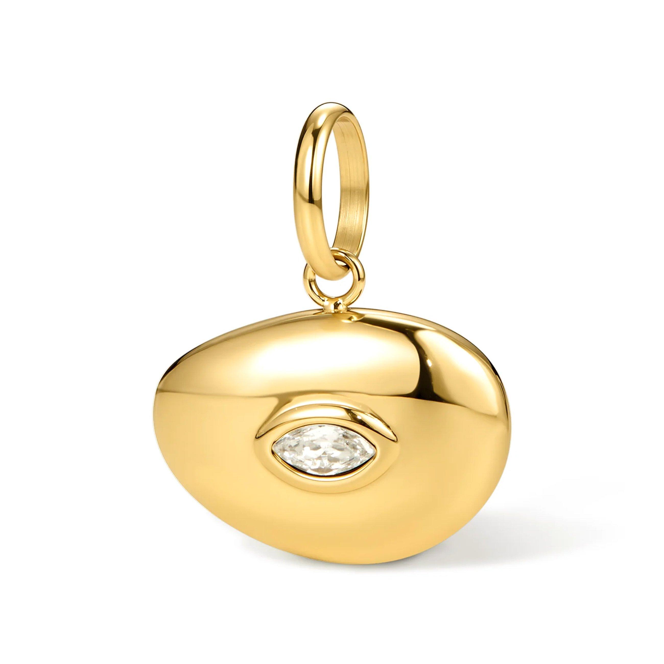 D.LOUISE Chapters 14ct Yellow Gold PVD Cubic Zirconia Evil Eye Charm