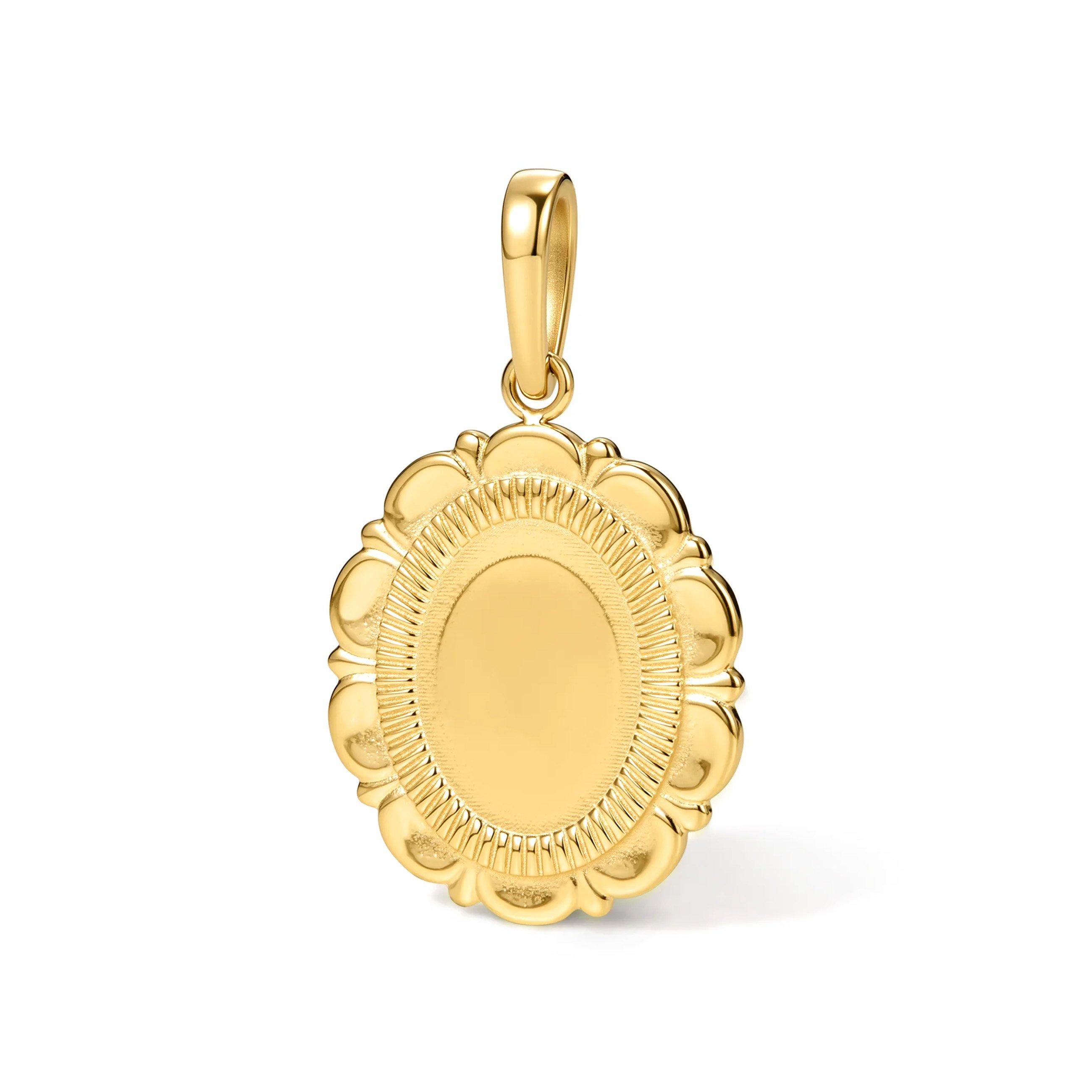 D.LOUISE Chapters 14ct Yellow Gold PVD Vintage Disc Charm