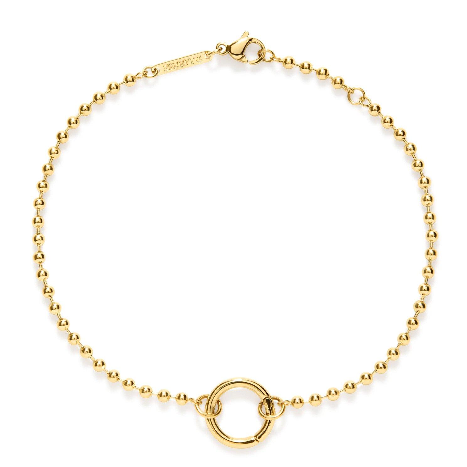 D.LOUISE Chapters 14ct Yellow Gold PVD 16.5cm Charm Bracelet