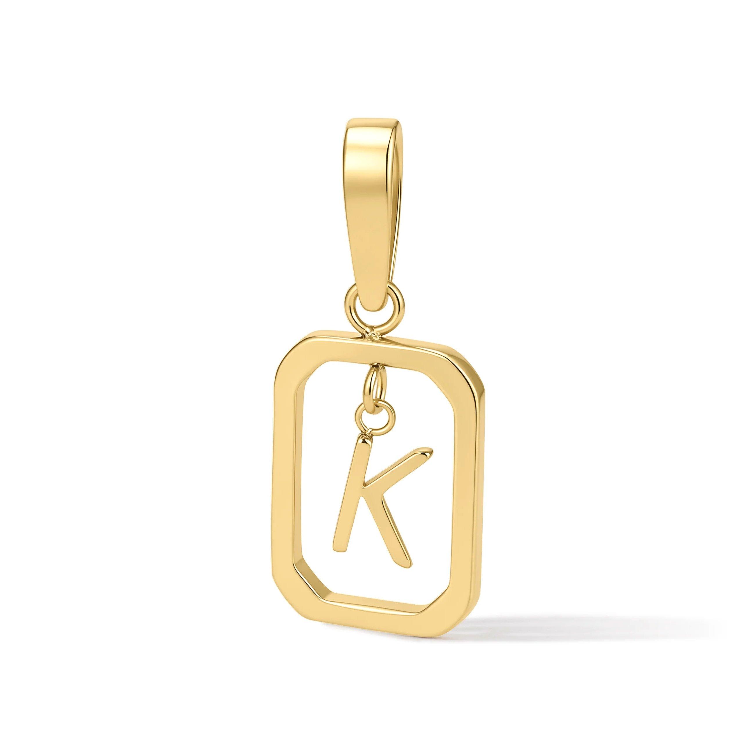 D.LOUISE Chapters 14ct Yellow Gold PVD Initial K Charm