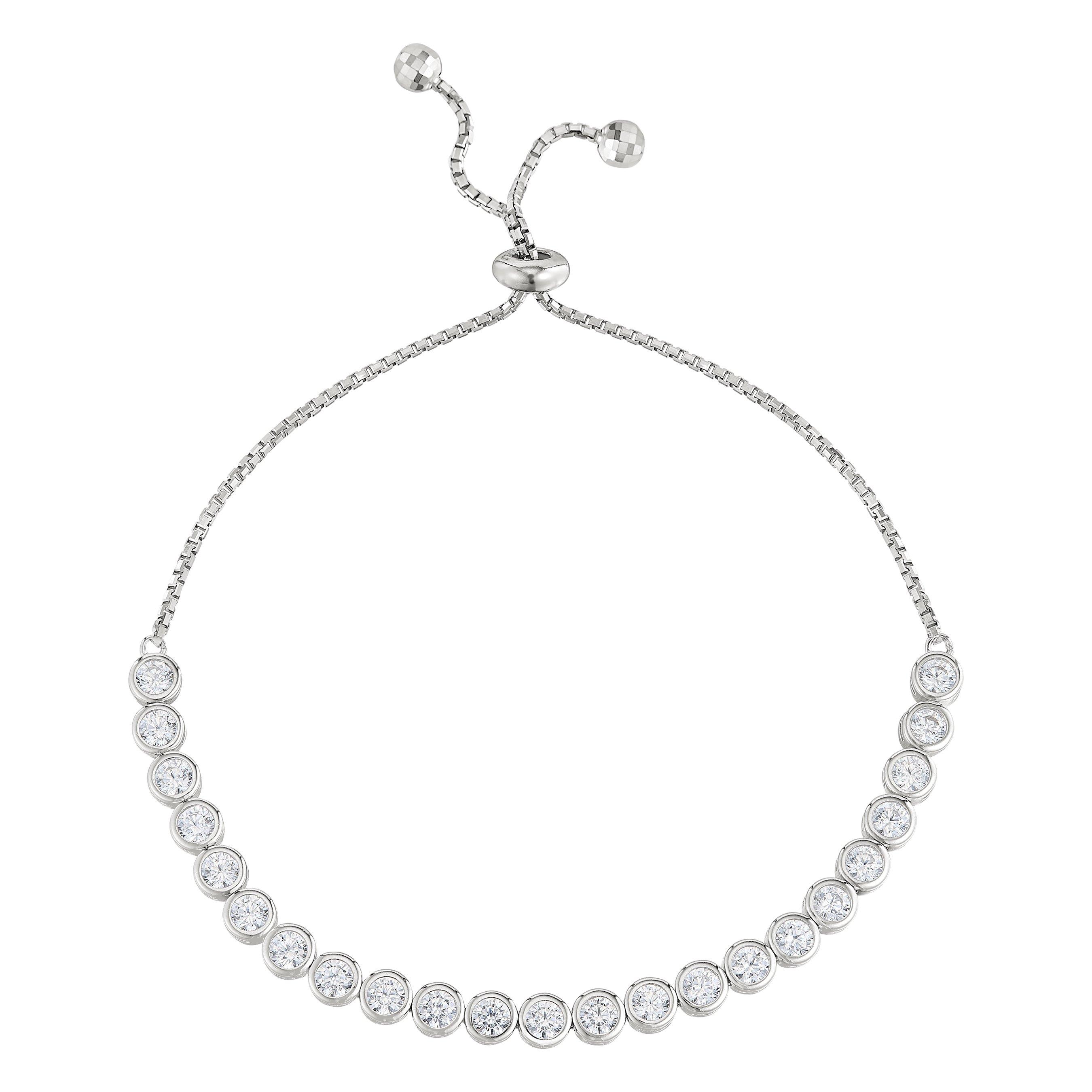 Beaverbrooks Silver Cubic Zirconia Tennis Bracelet