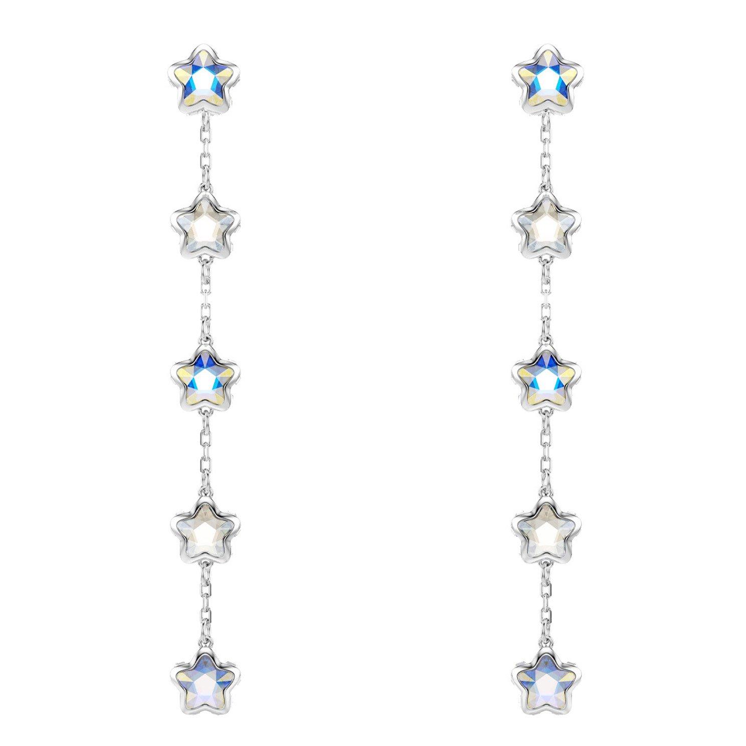Swarovski Chroma Crystal Star Stud Drop Earrings