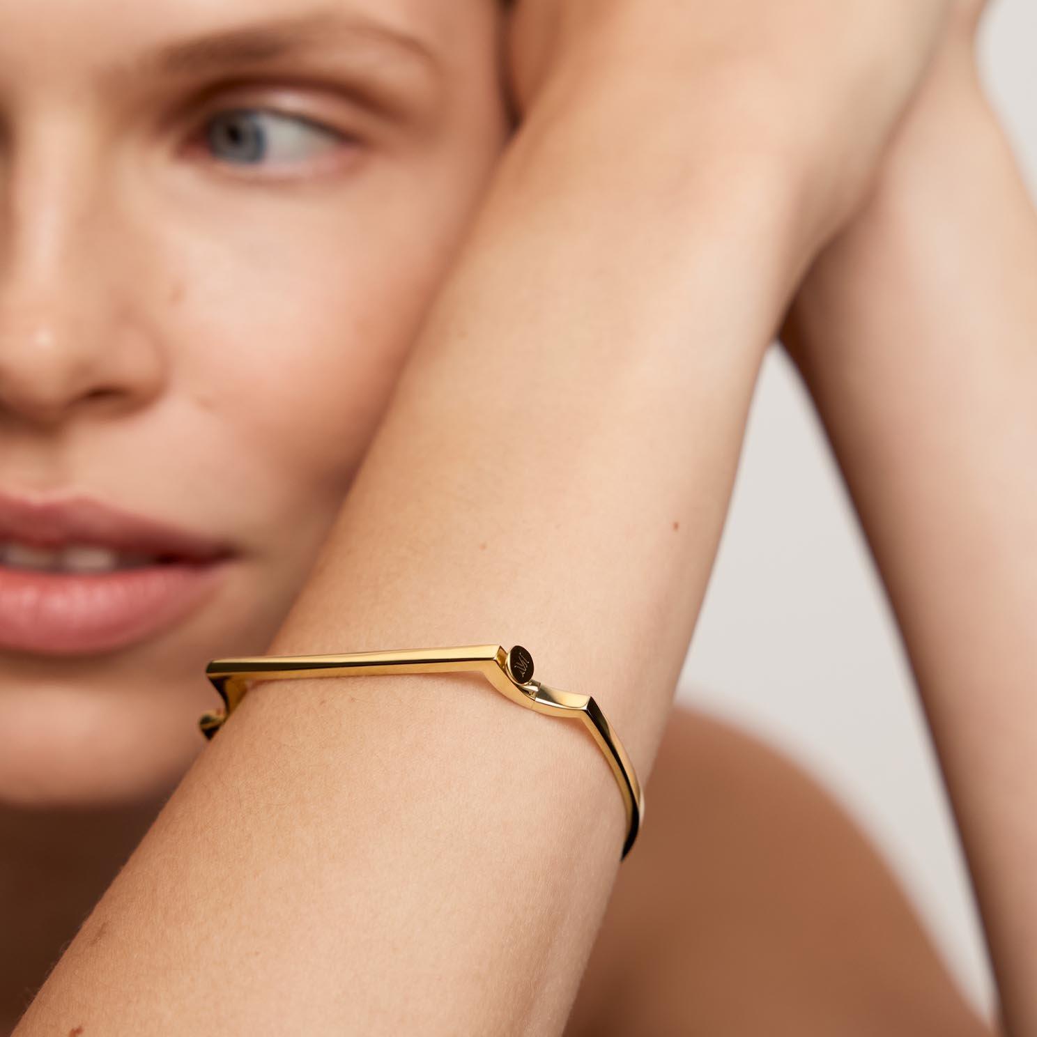Monica Vinader Signature 18ct Yellow Gold Vermeil Bangle - Medium