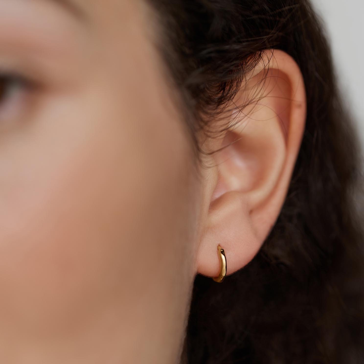 Monica Vinader Siren Muse 18ct Yellow Gold Vermeil Mini Huggie Hoop Earrings