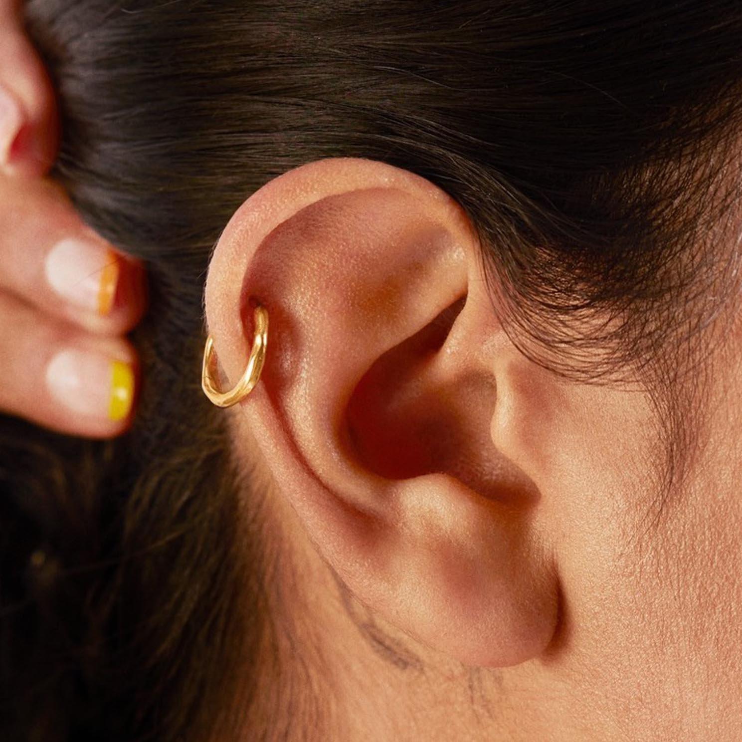 Monica Vinader Siren Muse 18ct Yellow Gold Vermeil Huggie Hoop Earrings