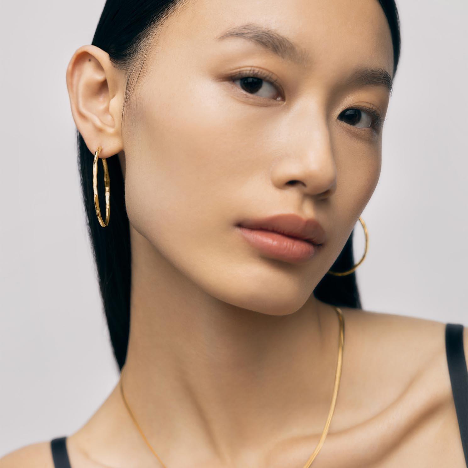 Monica Vinader Siren Muse 18ct Yellow Gold Vermeil Large Hoop Earrings
