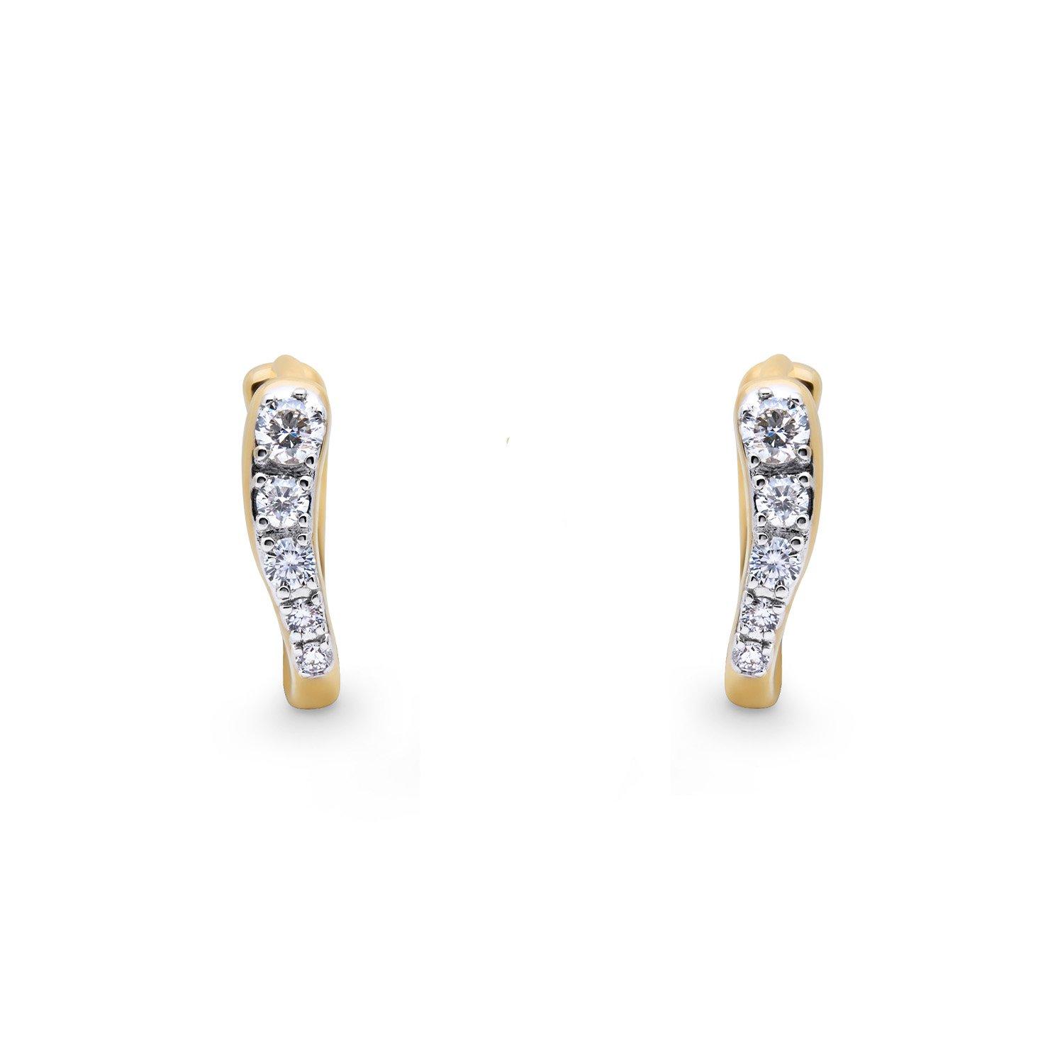 Monica Vinader Riva 18ct Yellow Gold Vermeil Lab Grown Diamond Huggie Hoop Earrings