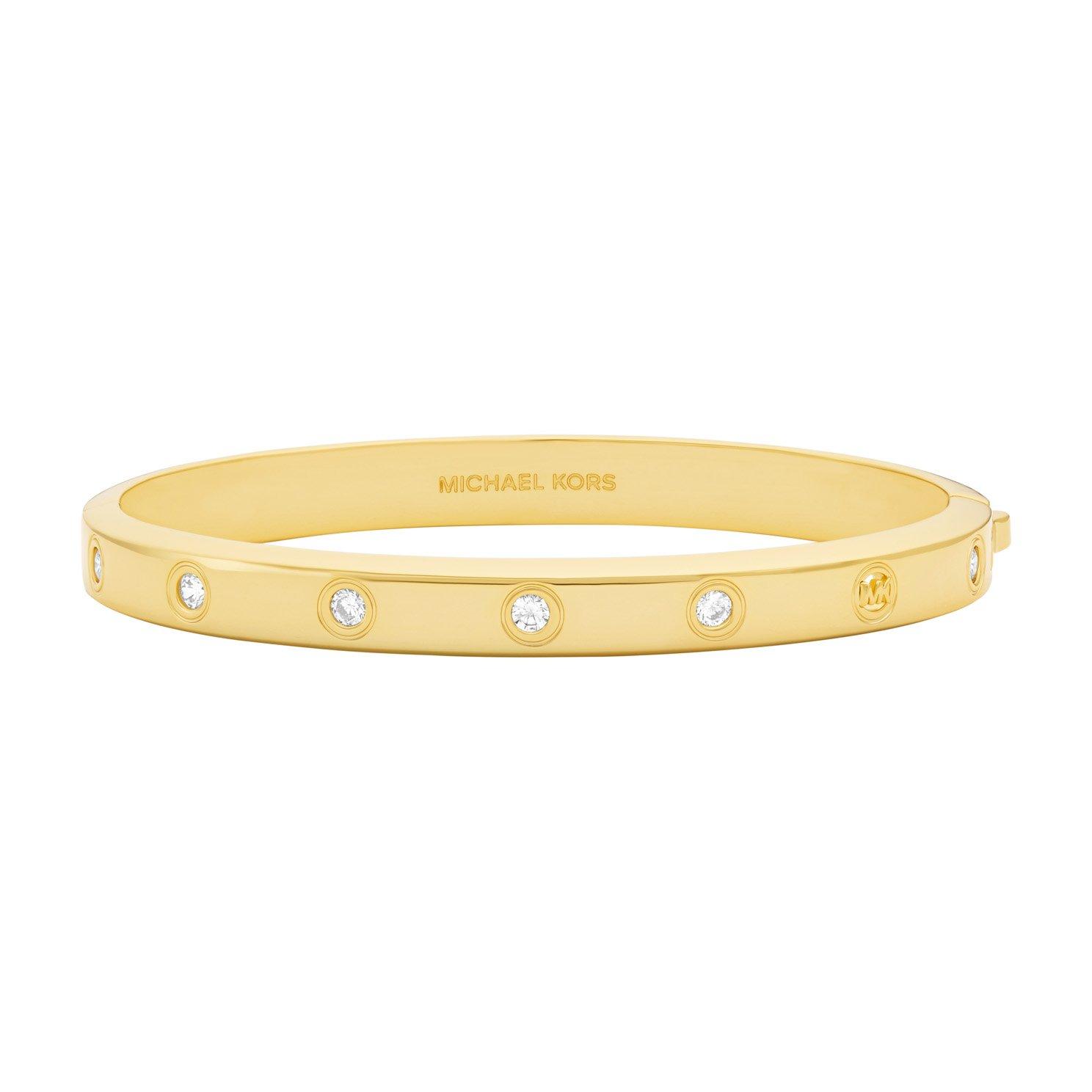 Michael Kors Yellow Gold Tone Cubic Zirconia Bangle