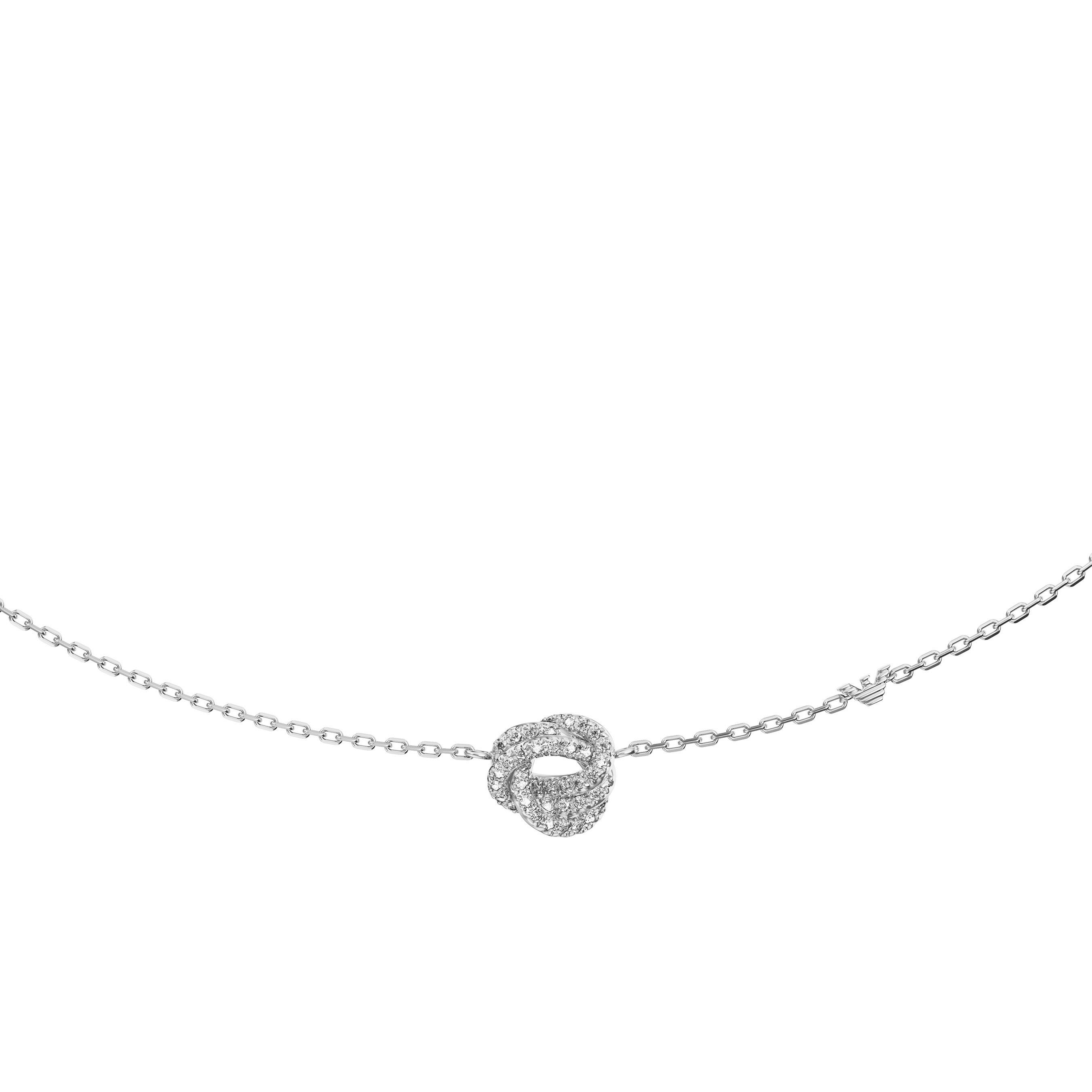 Emporio Armani Silver Tone Cubic Zirconia Necklace