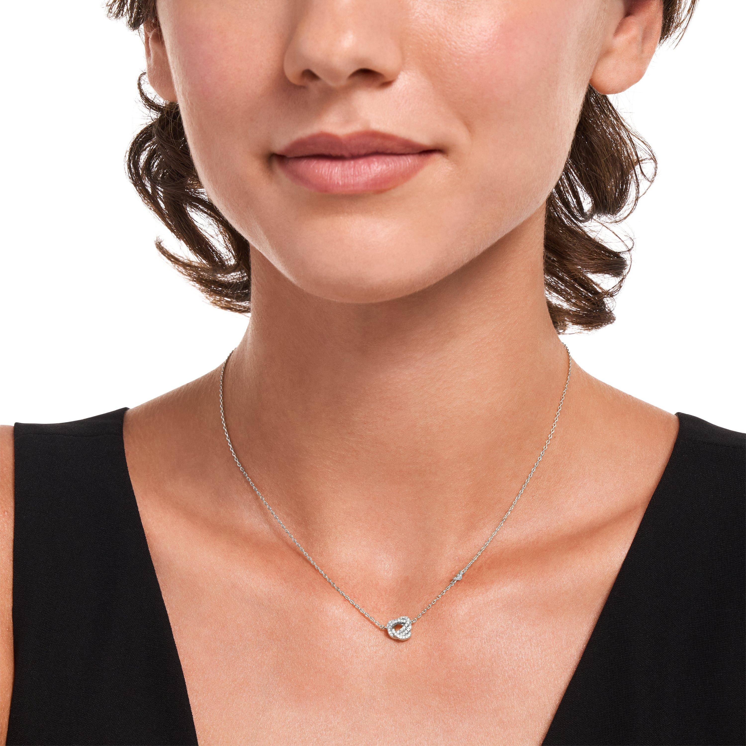 Emporio Armani Silver Tone Cubic Zirconia Necklace