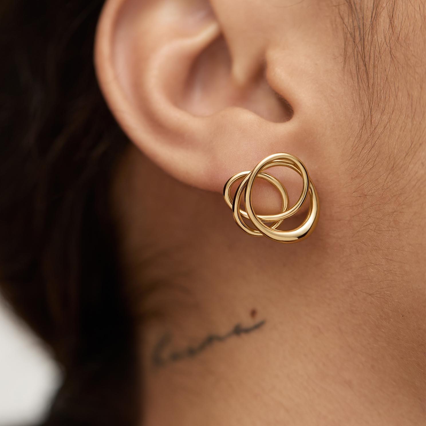 Monica Vinader Nura 18ct Yellow Gold Vermeil Stud Earrings