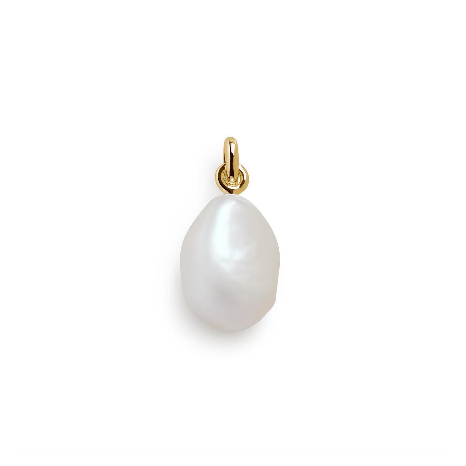 Monica Vinader Nura 18ct Yellow Gold Vermeil Baroque Pearl Charm