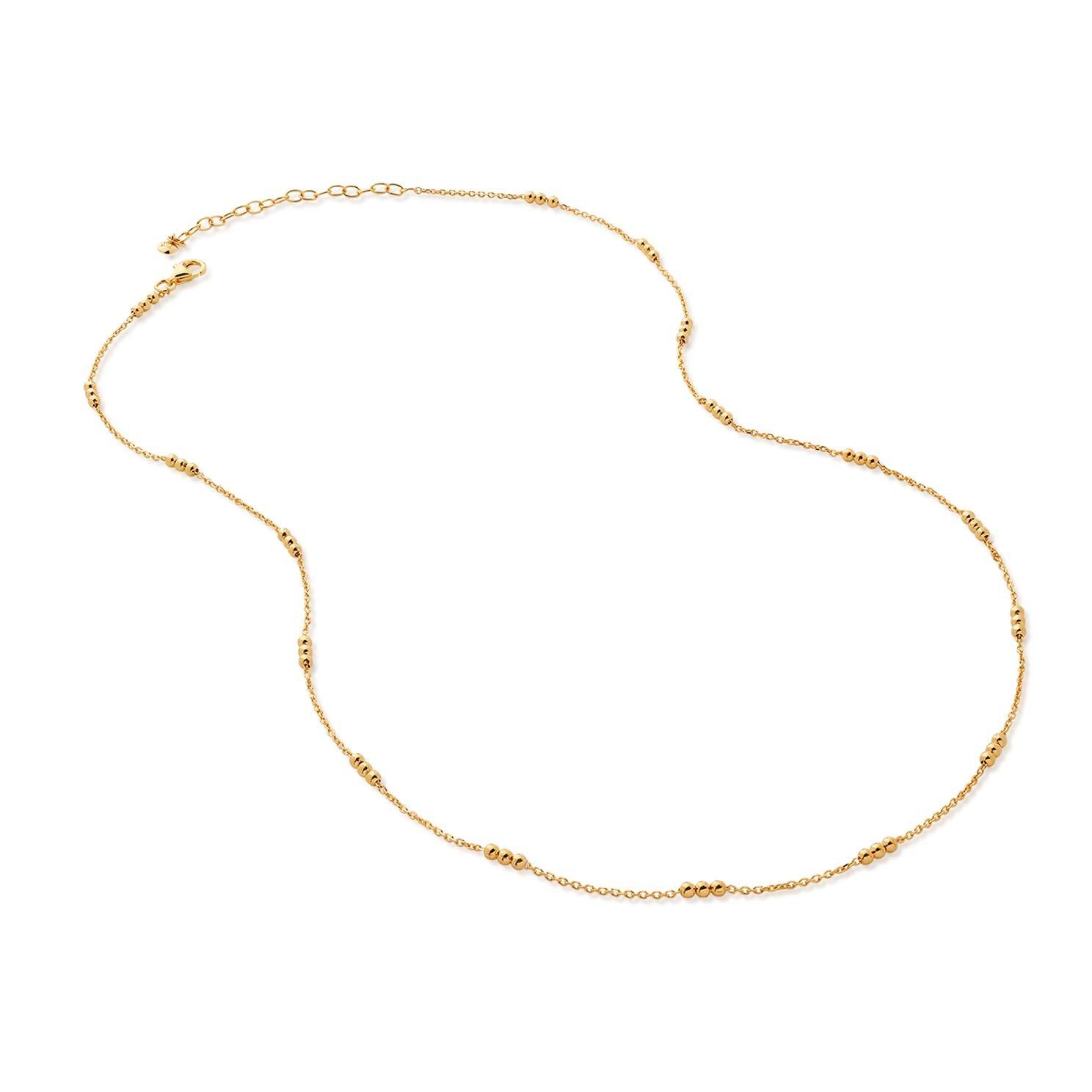 Monica Vinader 18ct Yellow Gold Vermeil Triple Beaded Chain Necklace