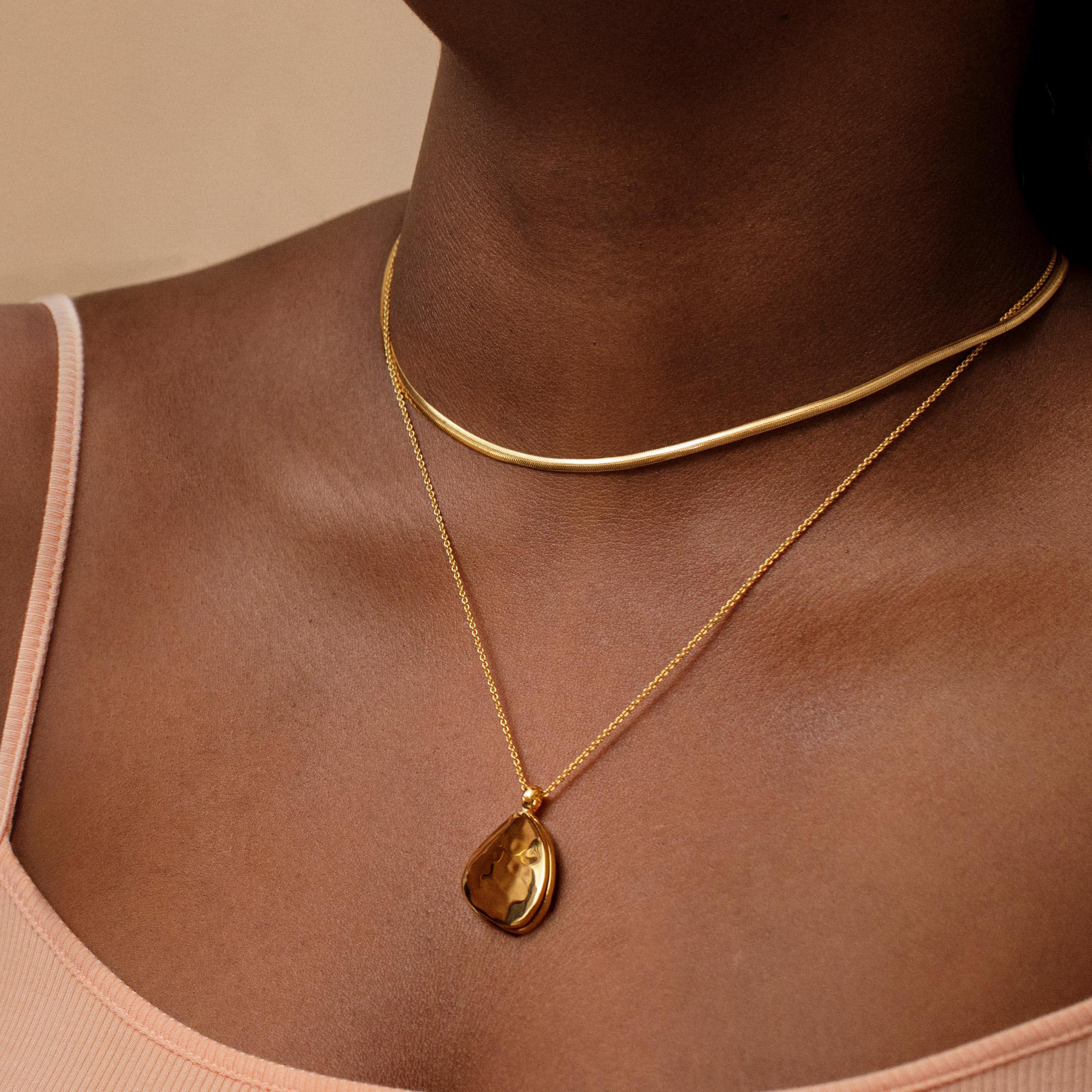 Monica Vinader Deia 18ct Yellow Gold Vermeil Pebble Locket Charm