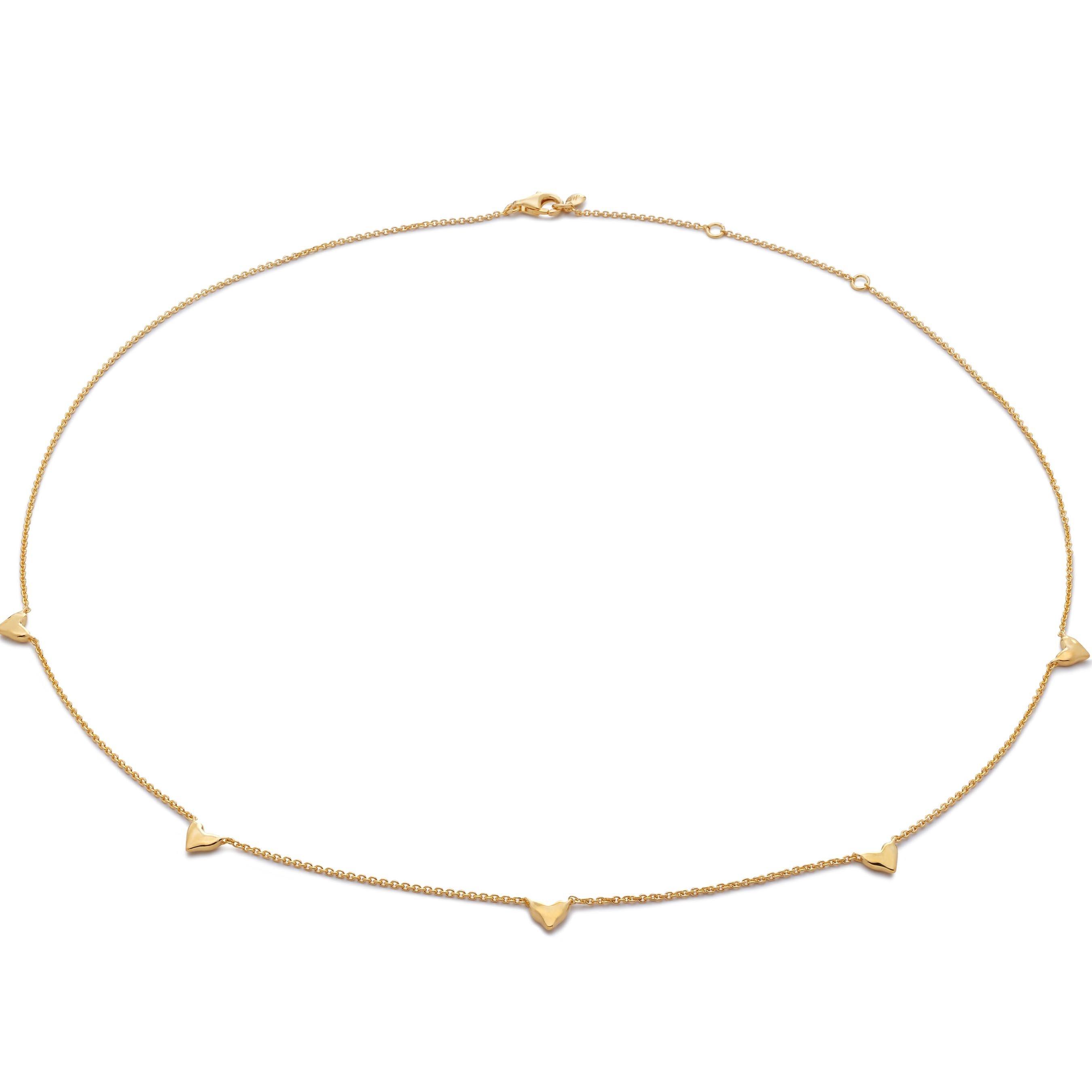 Monica Vinader 18ct Yellow Gold Vermeil Heart Station Chain Necklace